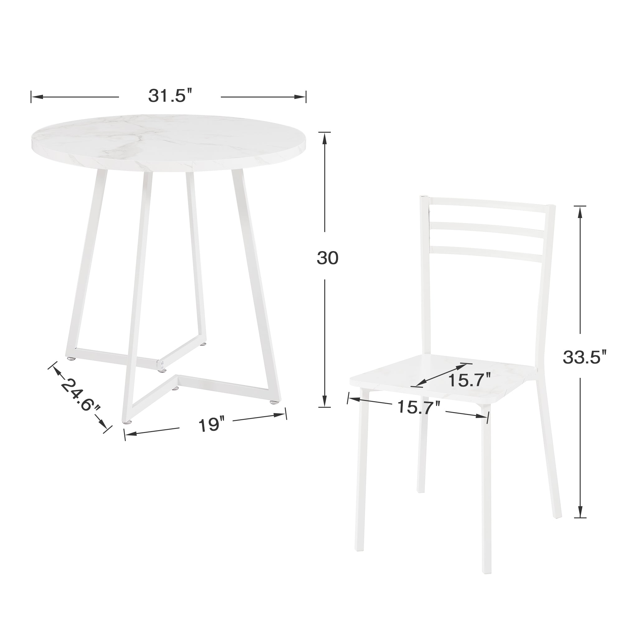 Vecelo LOE-MX-TC11-MWAW Dining-Sets - View #3
