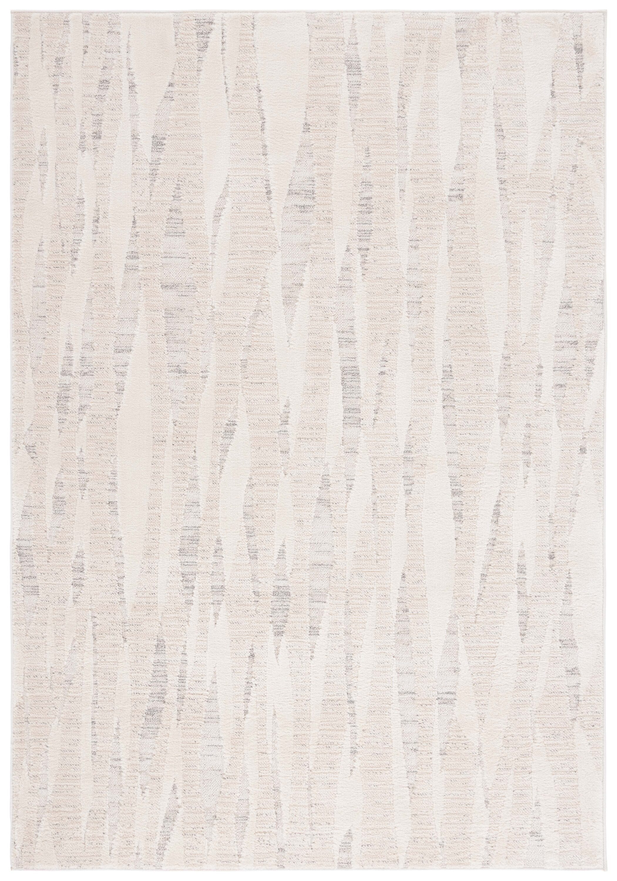 Safavieh ELH566A-8 8 x 10 (ft) Loomed Polyester/Polypropylene Ivory/Gray Rectangular Indoor Abstract Mid-Century Modern Area rug