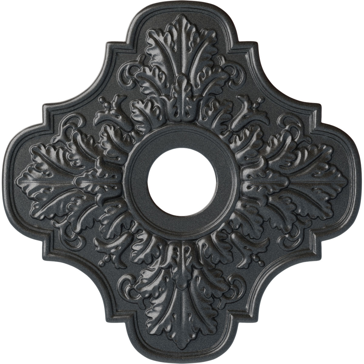 Ekena Millwork CM17PEPES Peralta 17.75-in W x 17.75-in L Painted Pewter Polyurethane Whole Ceiling Medallion