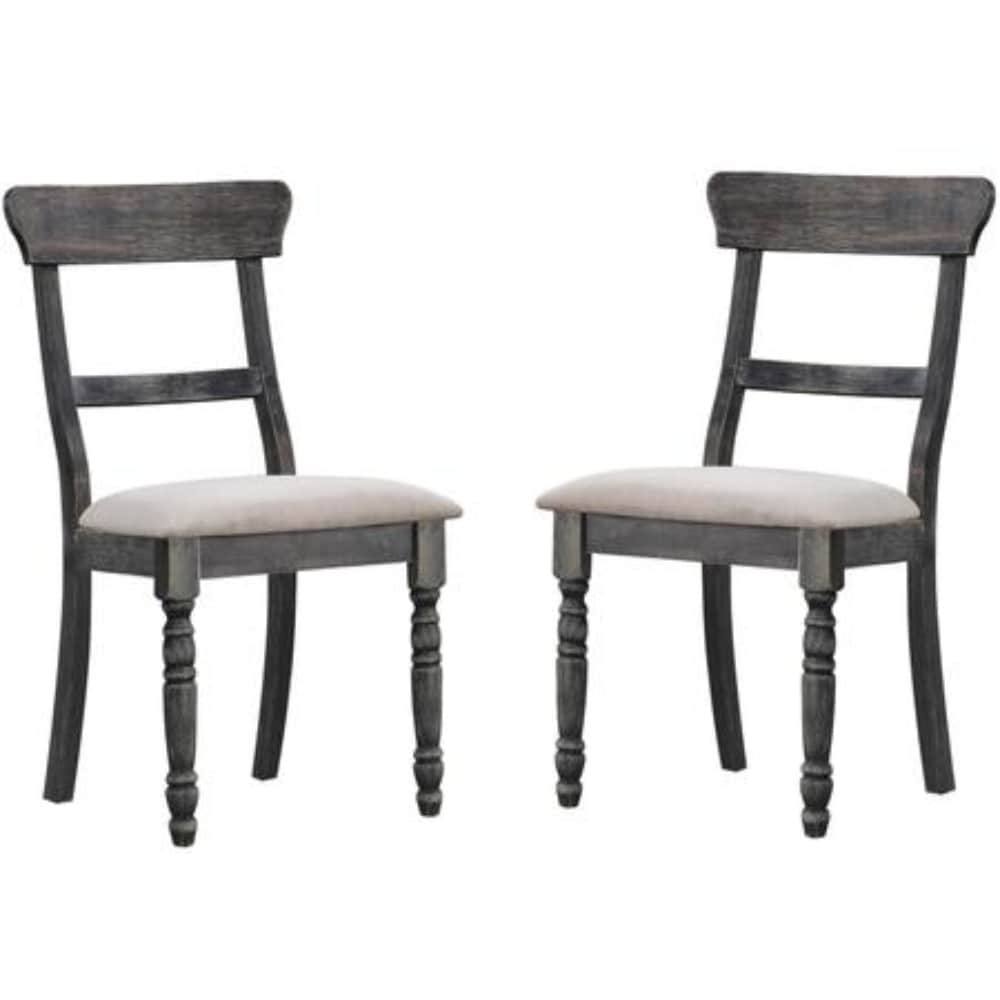 Benzara BM186230 Set of 2 Traditional Upholstered Side Chair (Wood Frame)