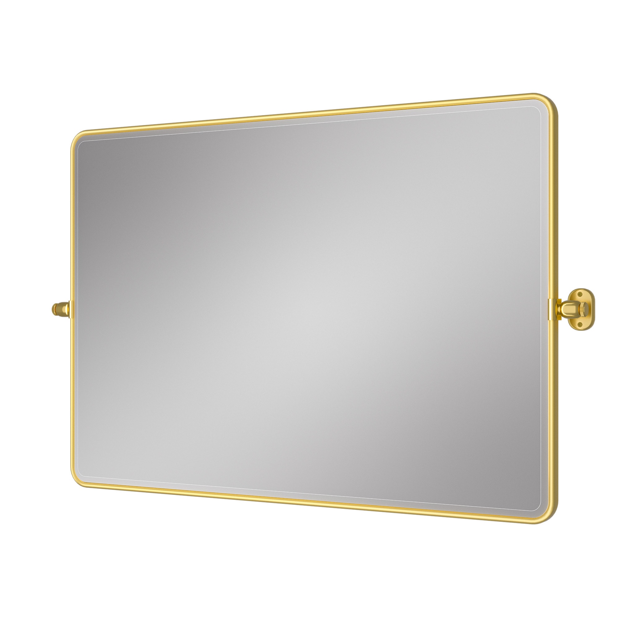 TETOTE 40 x 30 in Pivoting Tilt Rectangle Beveled Mirror with Gold Framed