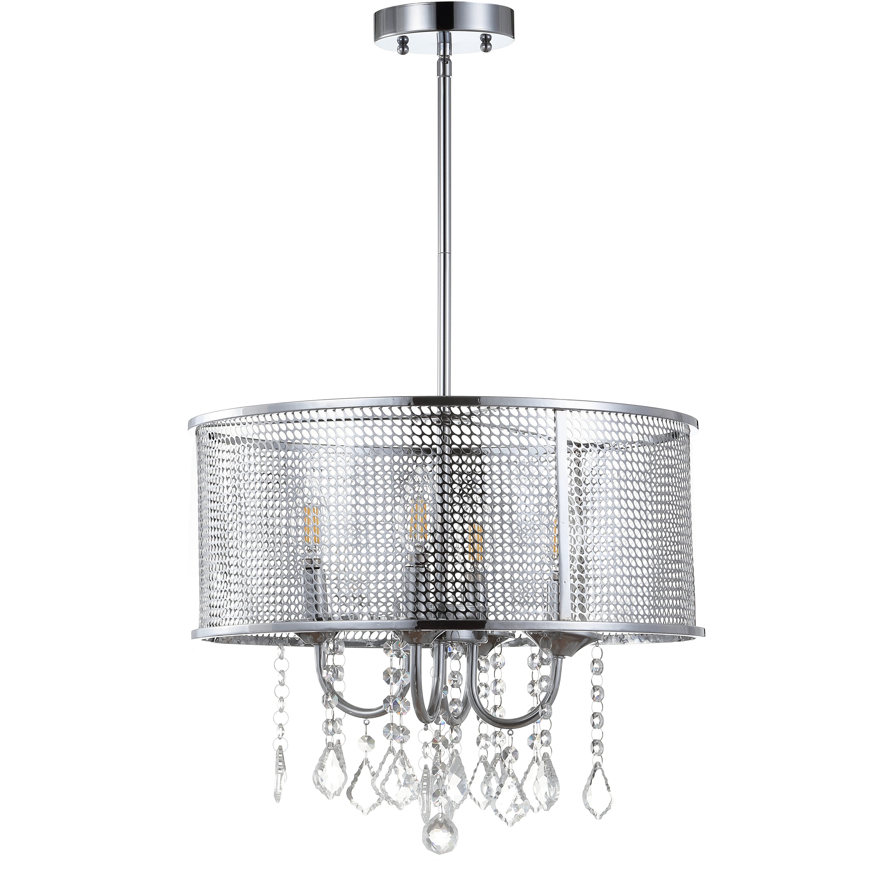 Avah 17" Chrome Polished Crystal LED Adjustable Chandelier