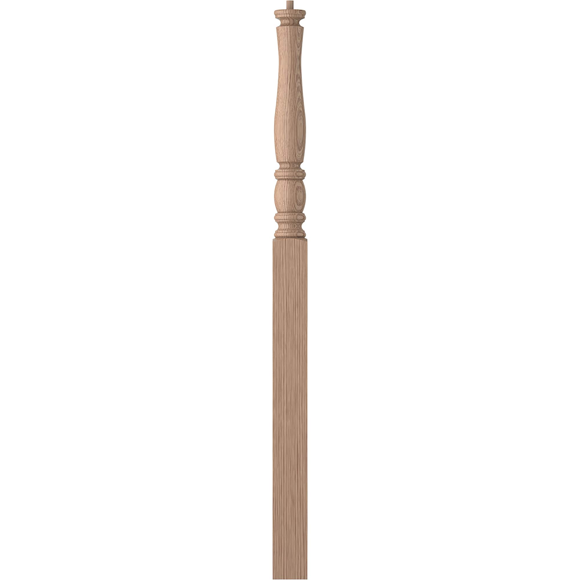 L.J. Smith Stair Systems LJP-3315-HK Briarcliffe 3.5-in x 58-in Unfinished Hickory Intermediate Stair Newel Post