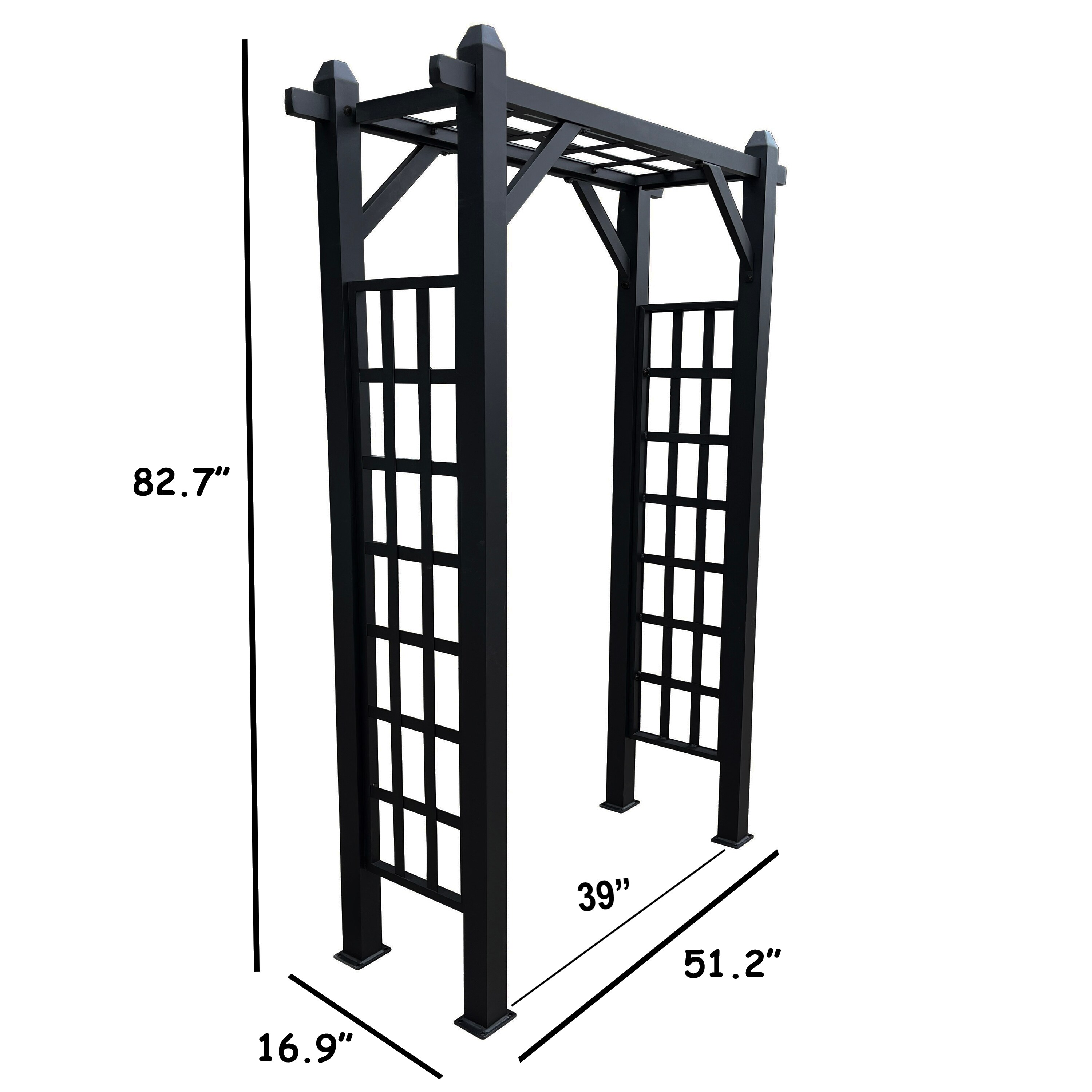 Oakland Living 4.27-ft W x 6.89-ft H Flat Black Extruded aluminum