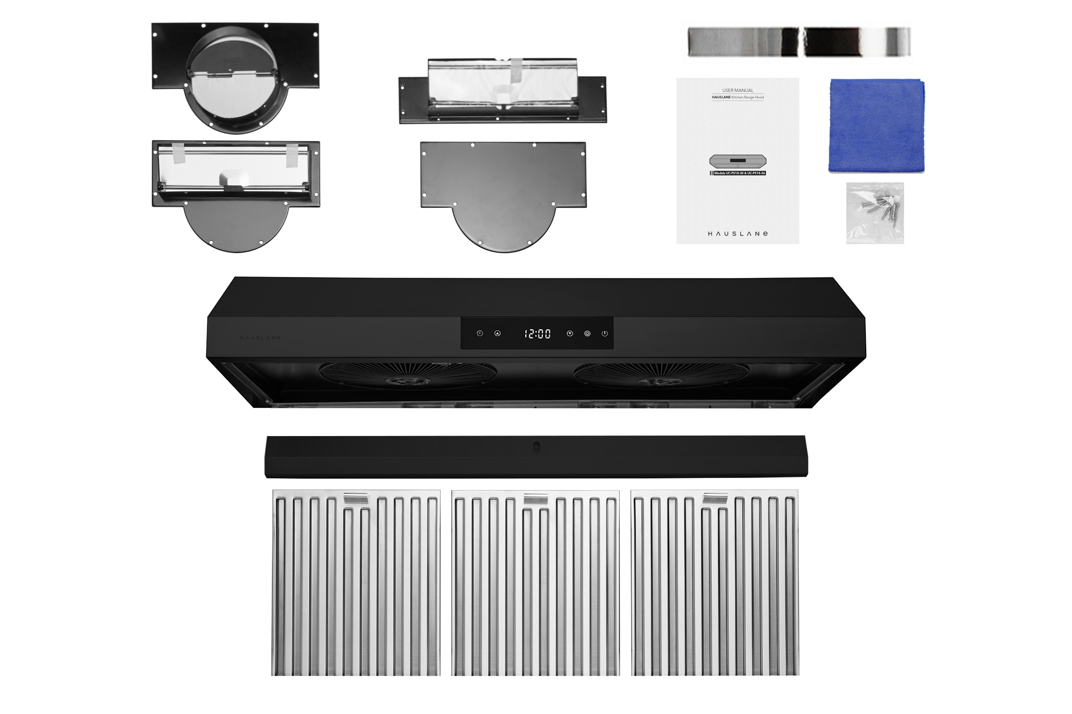 Hauslane UC-PS18BLK-36 Undercabinet-Range-Hoods - View #10