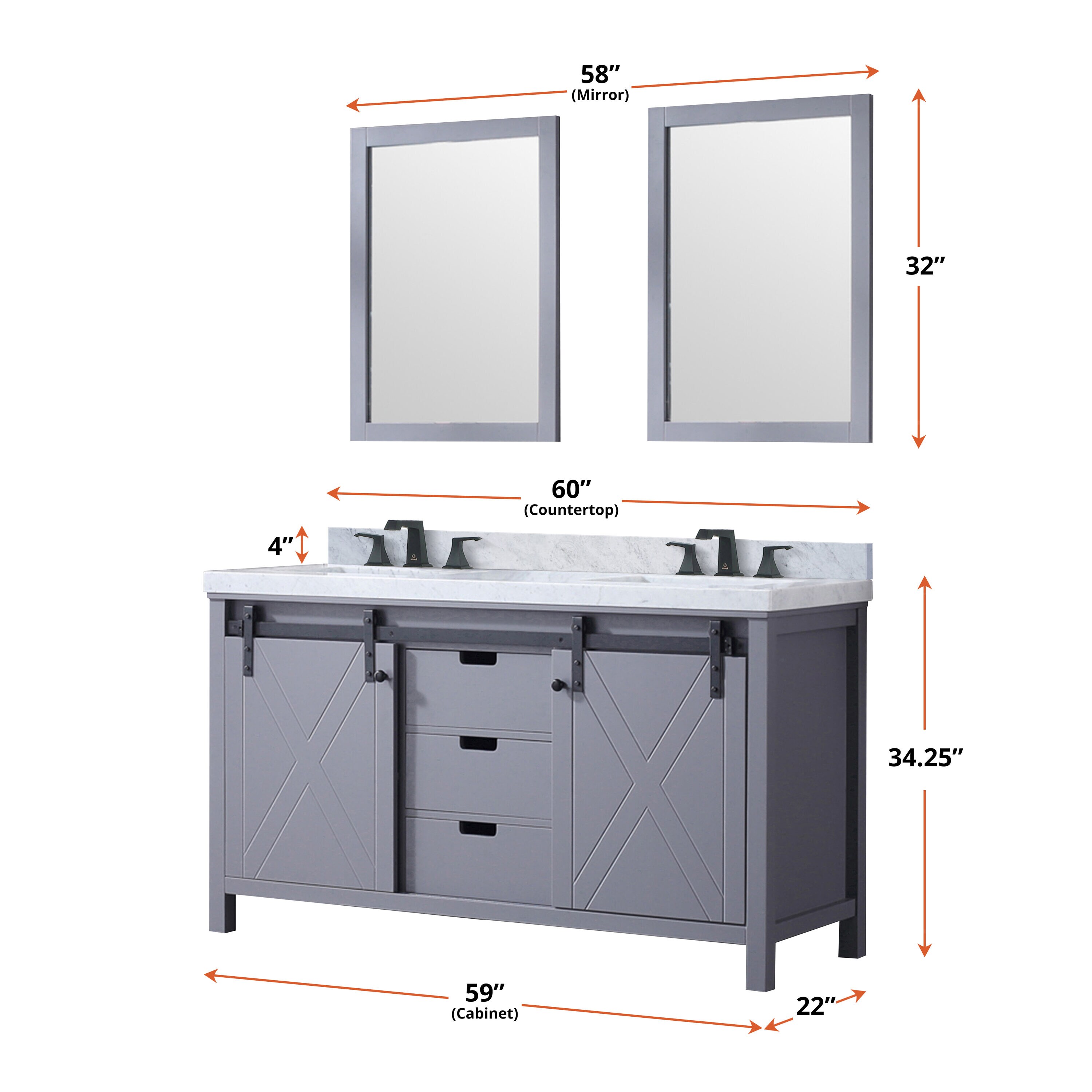 Lexora LM342260DB00M24 vanities - View #4