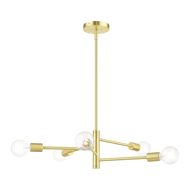 Livex Lighting Bannister 5-Light Satin Brass Modern/Contemporary Damp ...