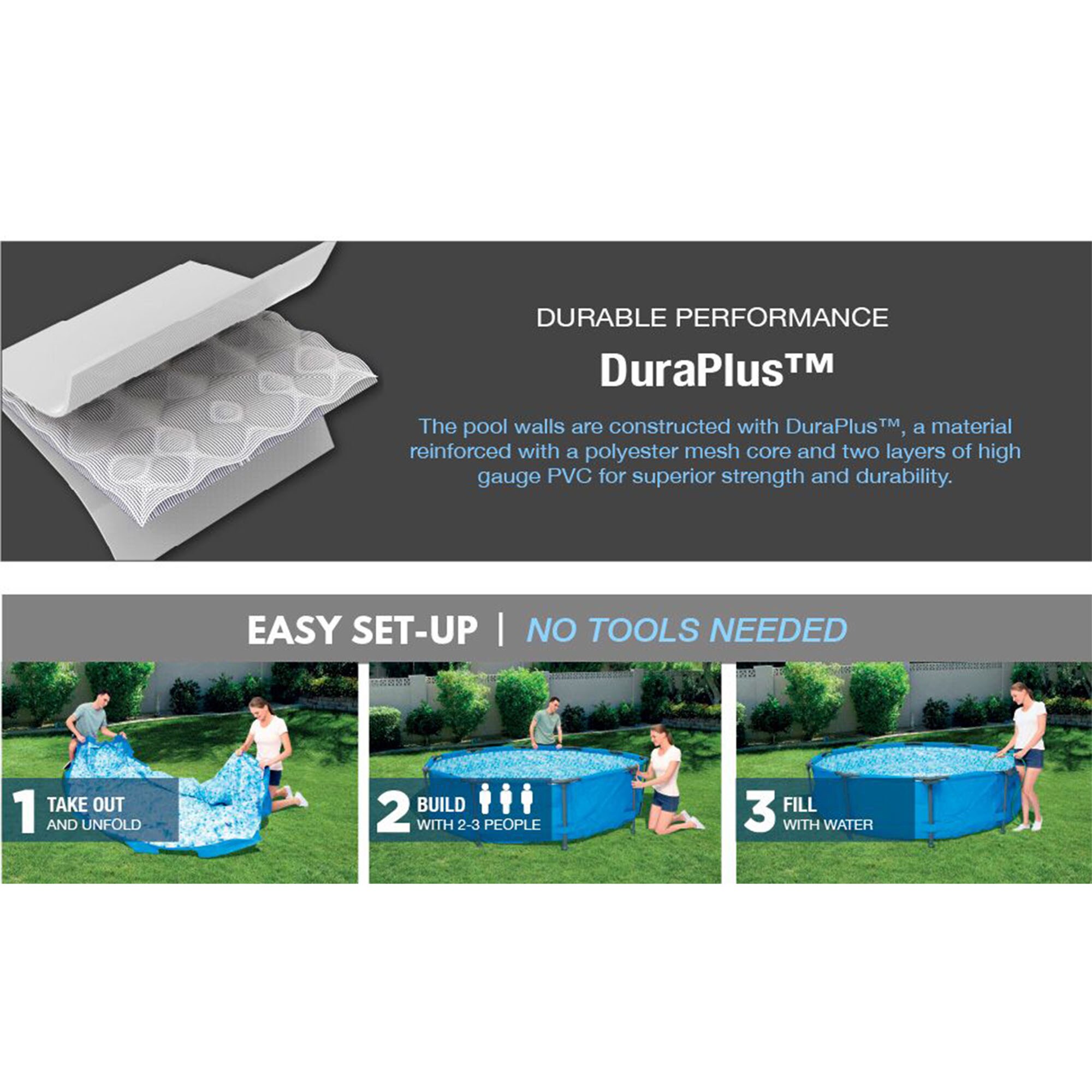 Bestway Steel Pro Max 15Feet x 15Feet x 48Inches Steel wall panels Round AboveGround Pool