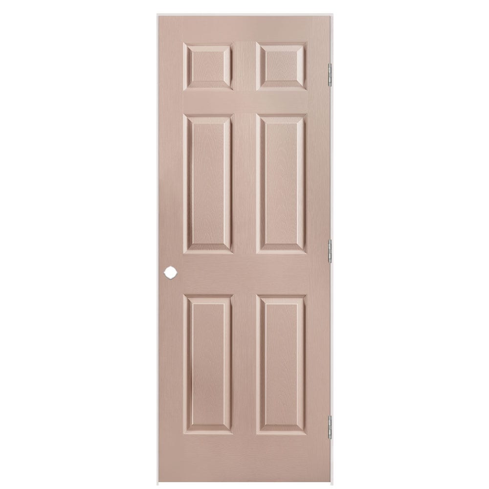 Masonite 1316942 30-in x 80-in Sandpiper Solid core 6-panel Left hand Textured Prefinished Molded composite Flat Jamb Single Prehung Interior Door