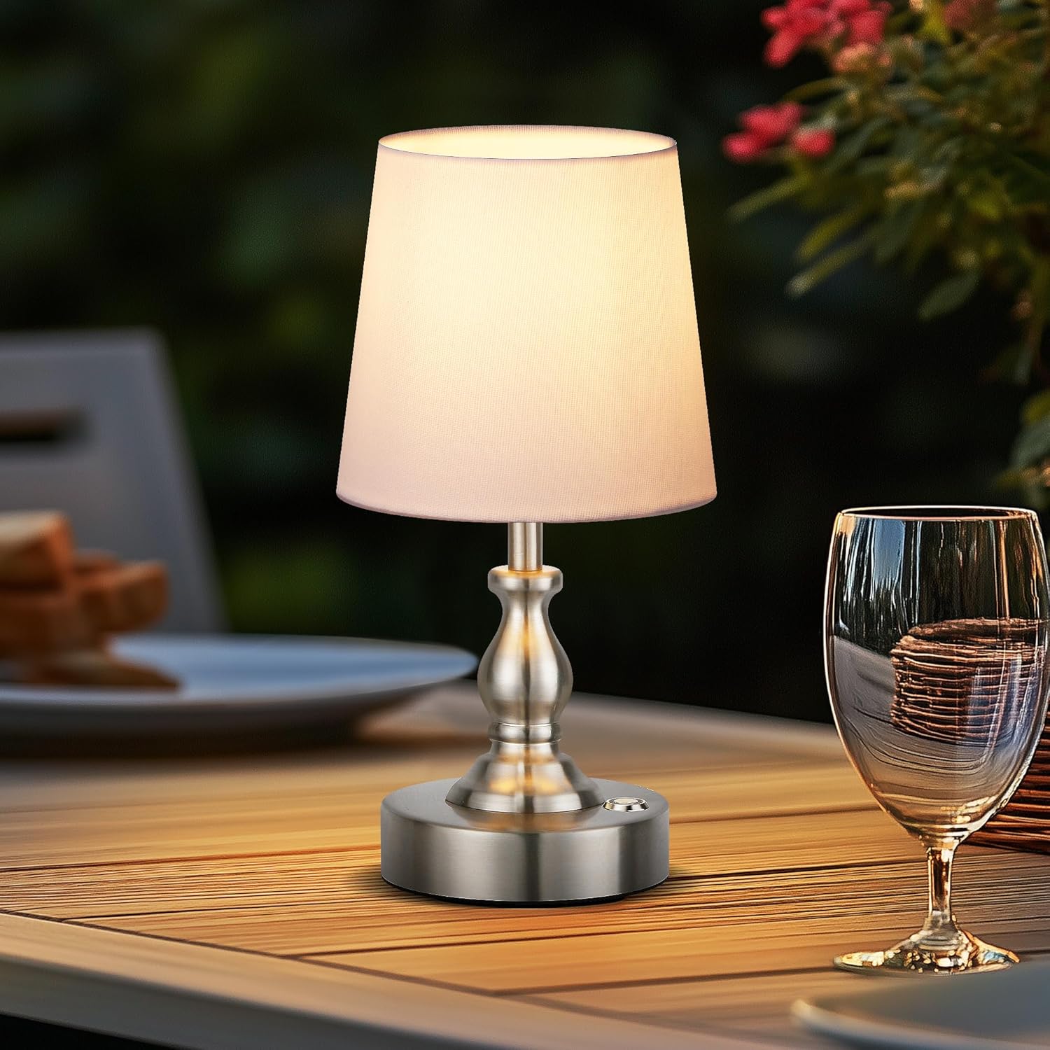 Cinoton - Mini Cordless LED Table Lamp 5200mAh Rechargeable Battery Operated Lamp 3-Level Brightn...