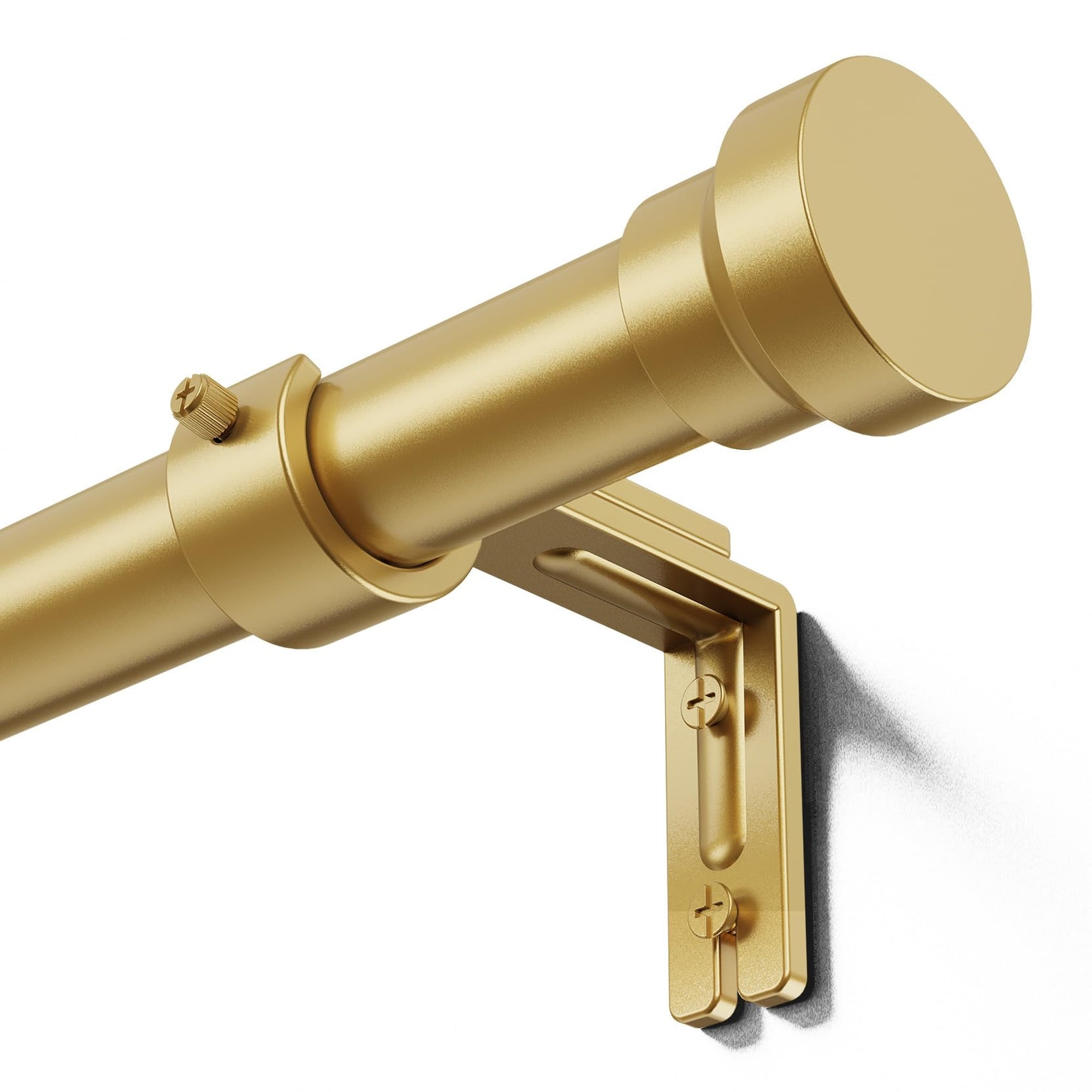 Wudkey 32 to 170in Adjustable Gold Metal Curtain Rod 1in Diameter ...