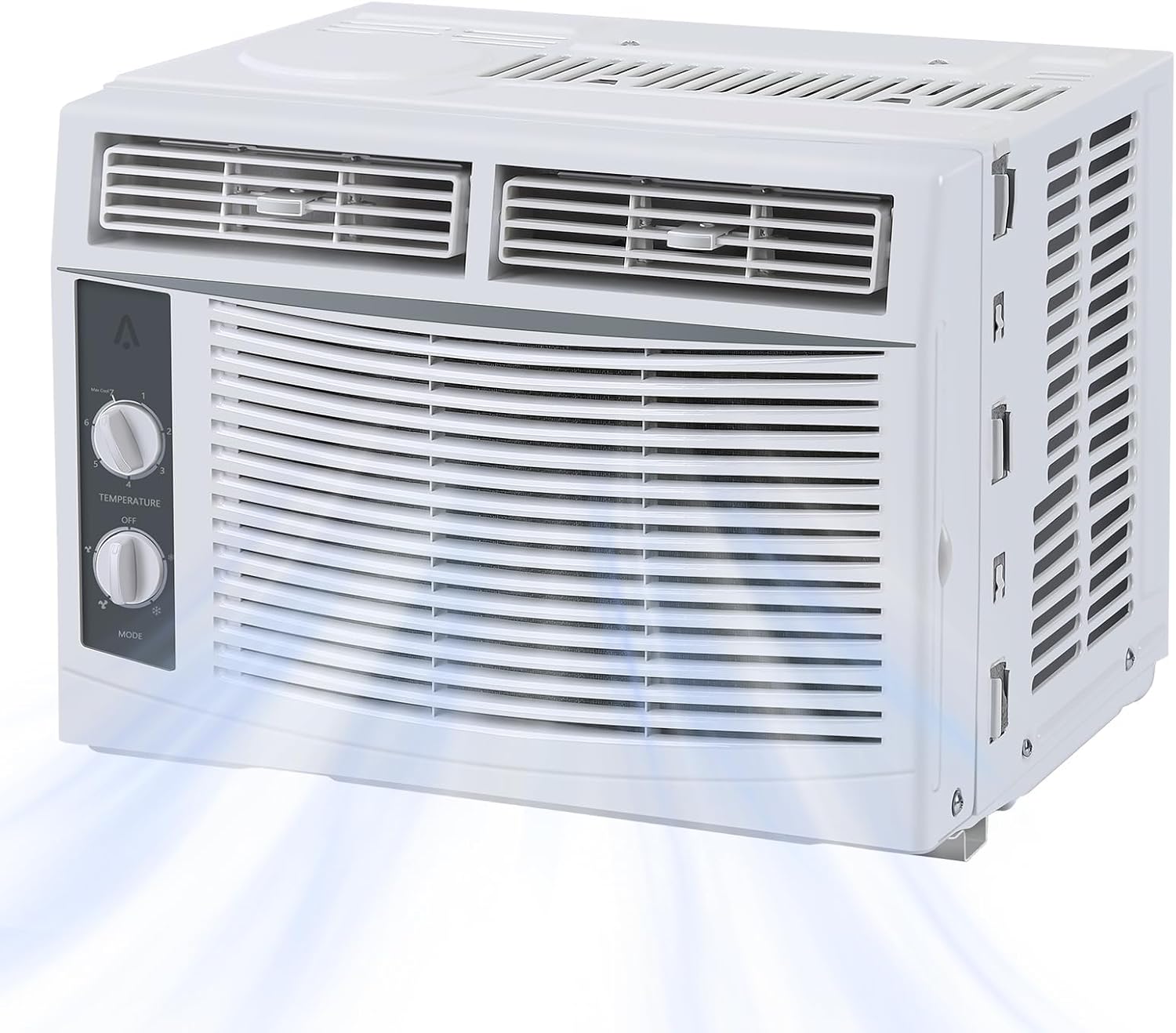 Idealhouse 5000 BTU Window Air Conditioner with Fast Cooling for Rooms up to 150 Sq Ft Adjustable Temperature 2-in-1 Modes Easy Installation Kit Ideal for Small Bedroom Living Room or Home Office White