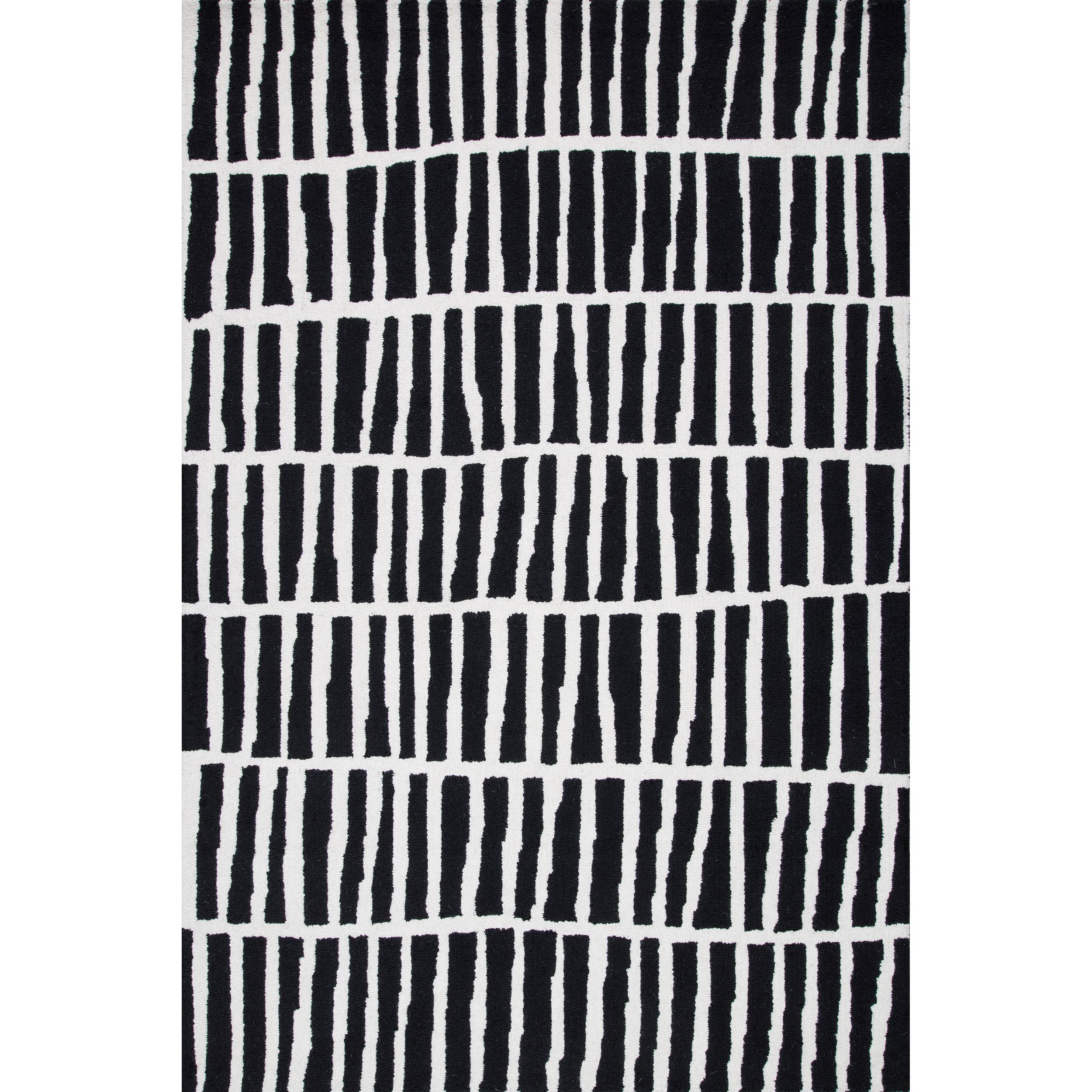 nuLOOM MTHM05A-2606 Lemuel 2 x 6 (ft) Tufted Wool Black Rectangular Indoor Geometric Runner rug