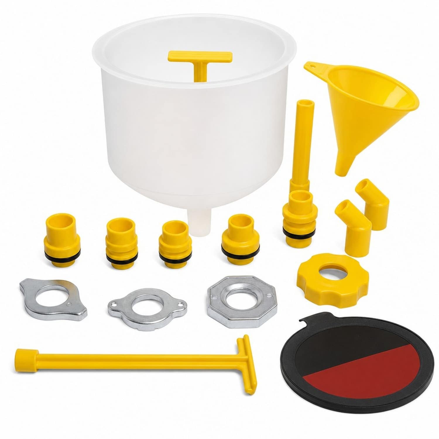 OGETFUUR 16 Piece Oil Funnel Automotive Clear Design with Flexible Configuration for Tight Clearance Spaces and Easy Fluid Level Checks for GM Ford Toyota VW Honda Subaru BMW
