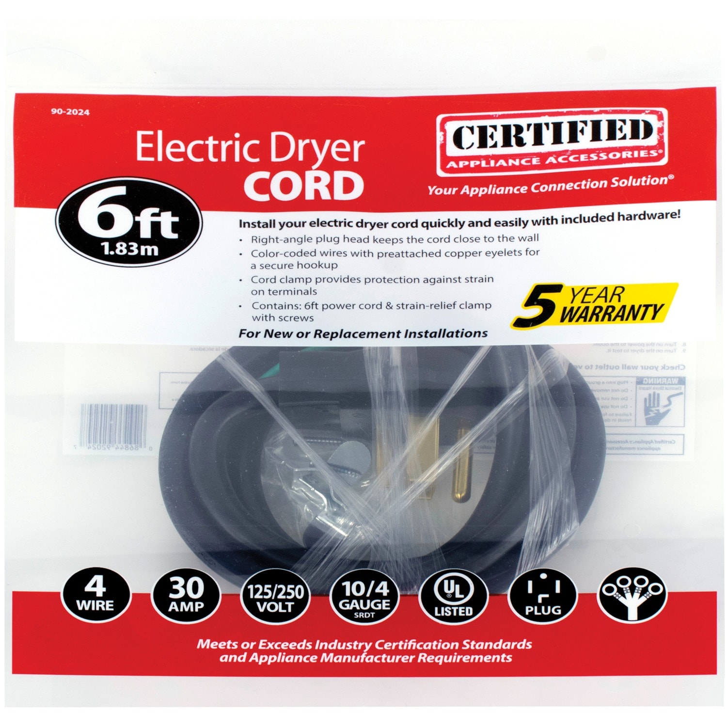 Certified Appliance Accessories 90-2024 Appliance-Power-Cords - View #9