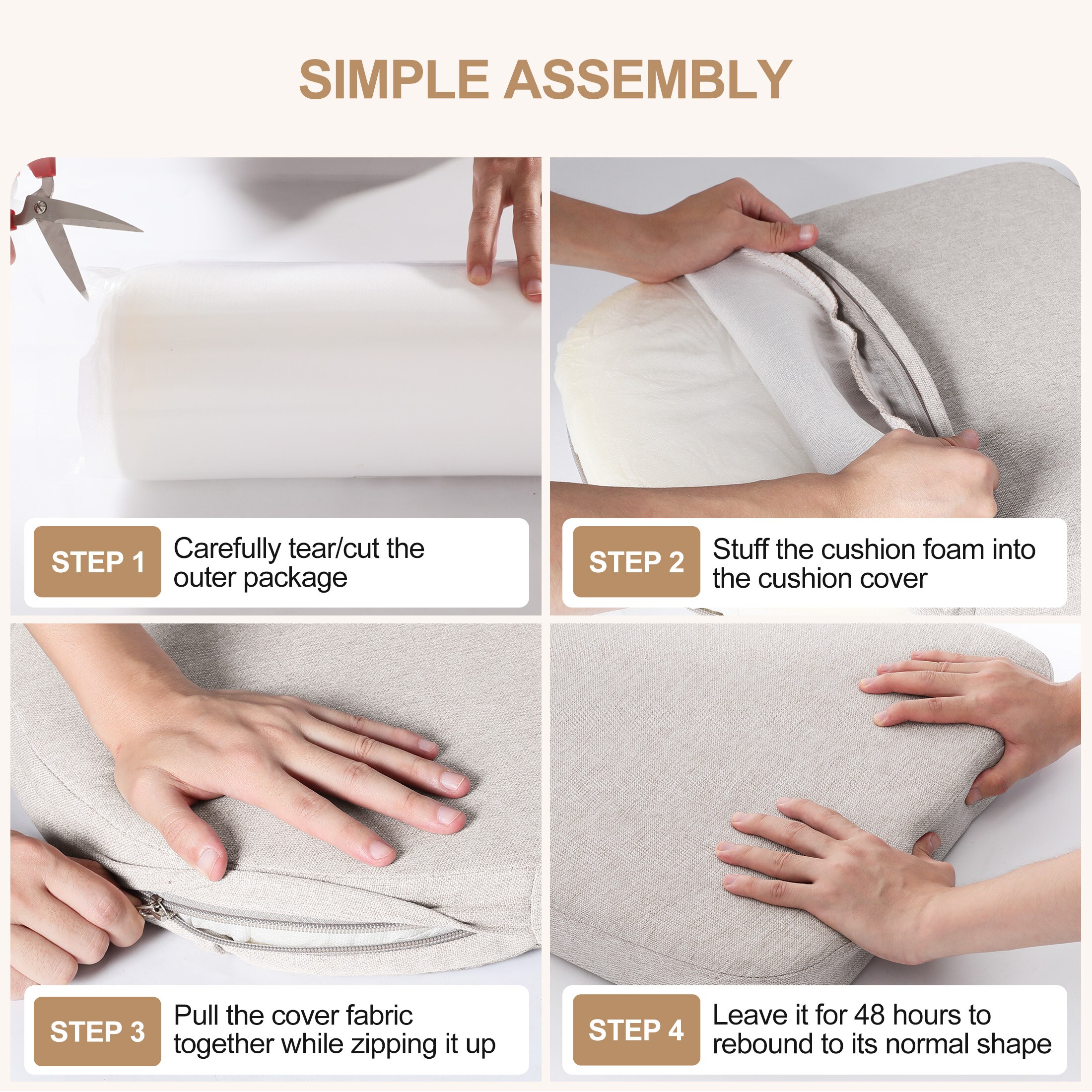AAAAAcessories LS-DCCLU-XIANGYA-4P Indoor-Chair-Cushions - View #9