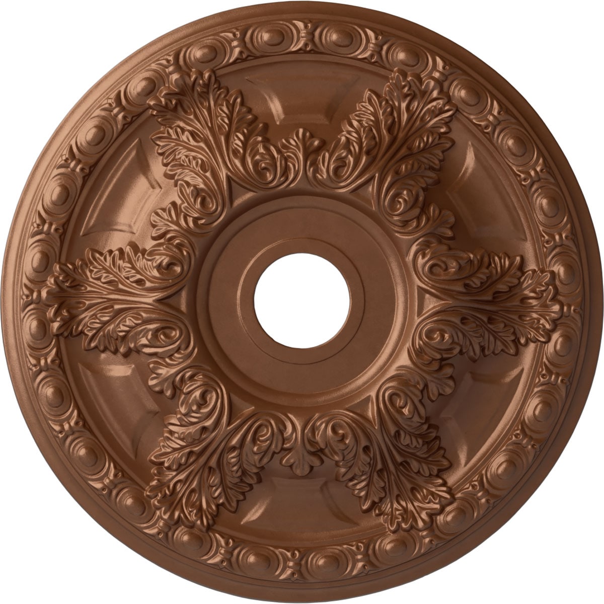 Ekena Millwork CM23GAPOS Granada 23.375-in W x 23.375-in L Painted Polished Copper Polyurethane Whole Ceiling Medallion