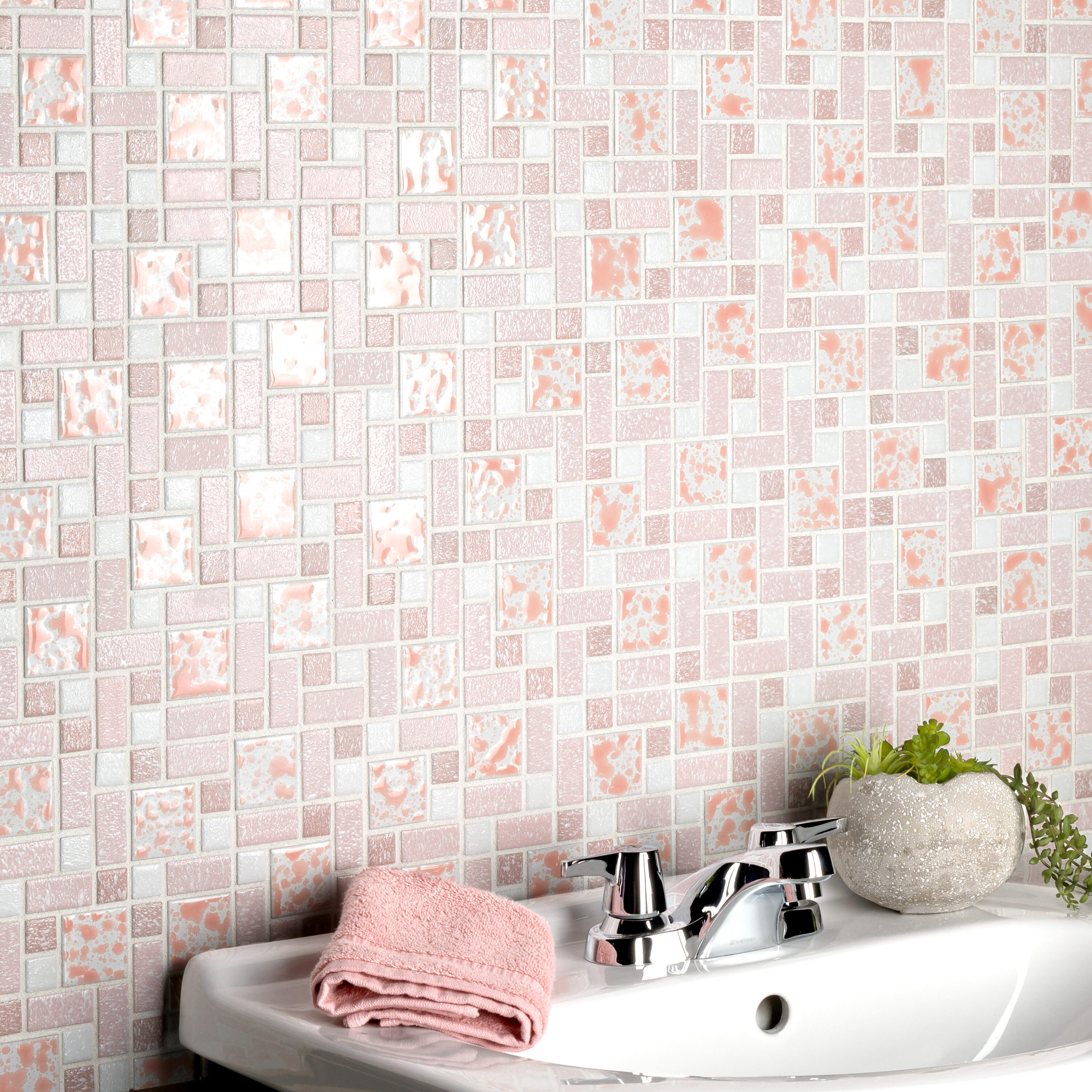 Affinity Tile Academy Pink 12-in x 12-in Multi-finish Porcelain Uniform ...