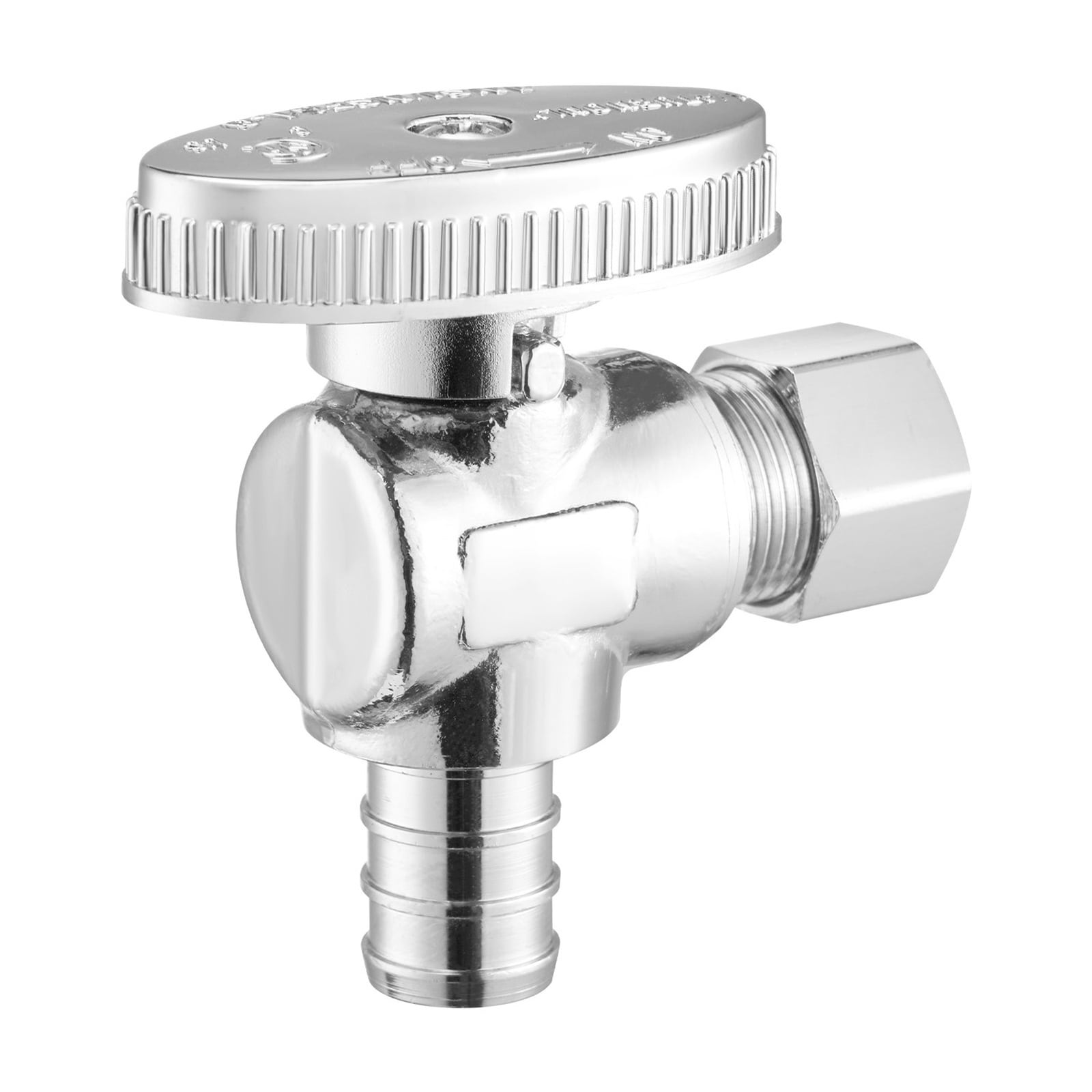 GIVIMO Angle Stop Valve 10 Pack Water Shut Off Valve 1/2-in PEX x 3/8-in OD Compression 1/4 Turn Chrome Plated Brass Shutoff Valves for Bathroom Kitchen Toilet Shower Plumbing