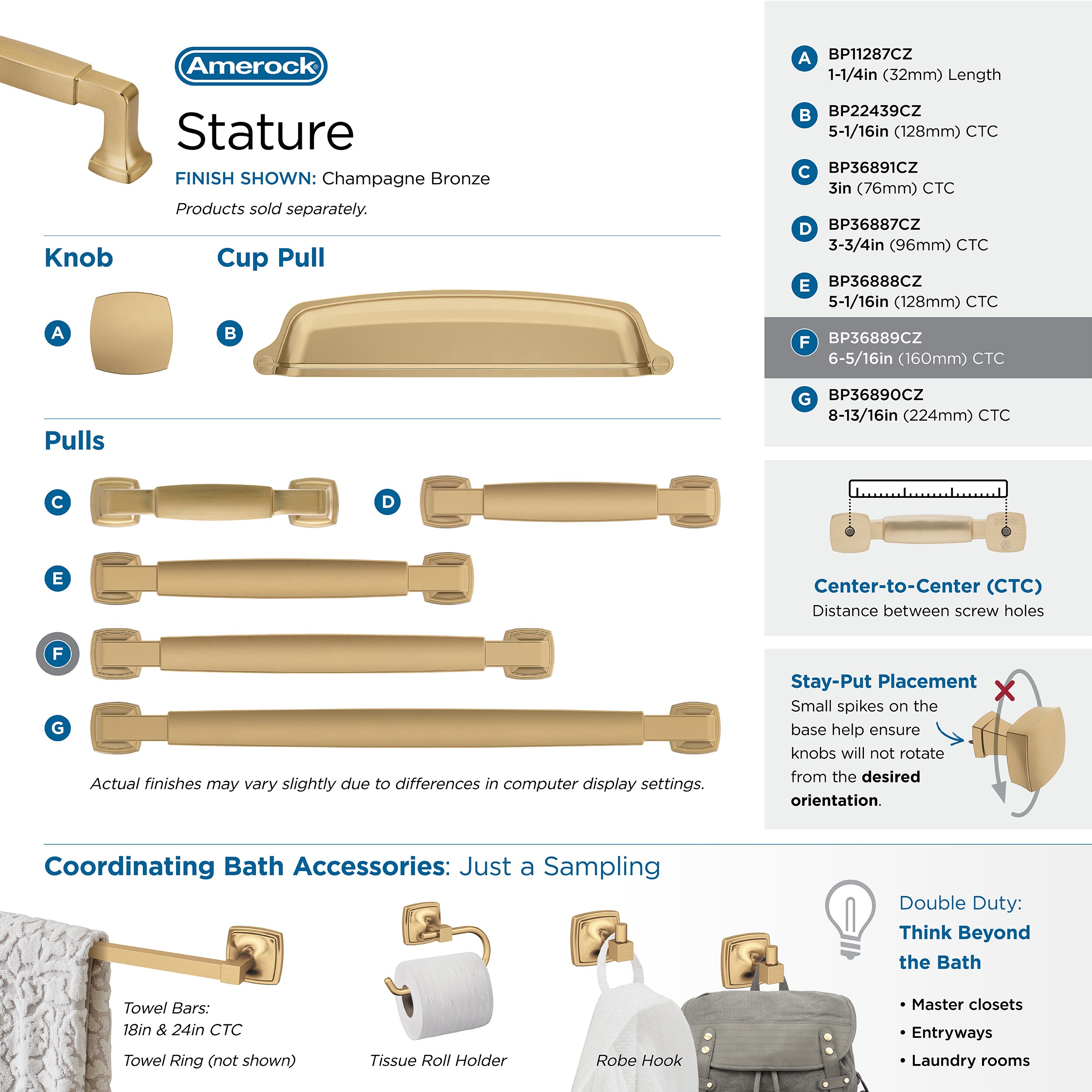 Amerock BP36889CZ Cabinet-Pulls - View #7