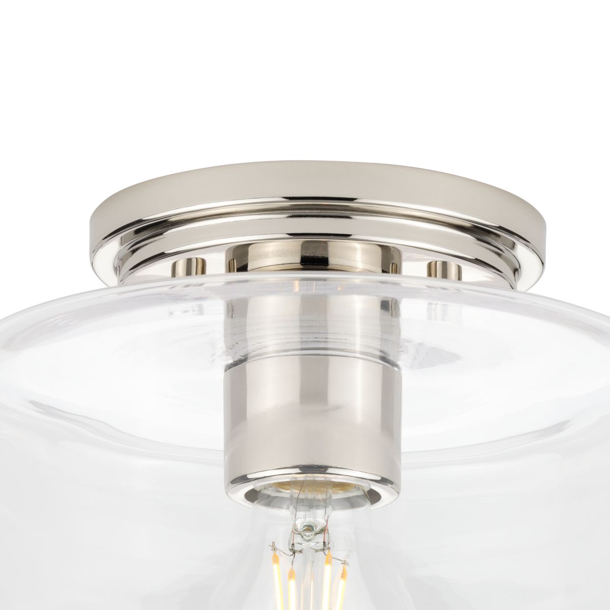 Adley Polished Nickel and Clear Glass Flush Mount Light