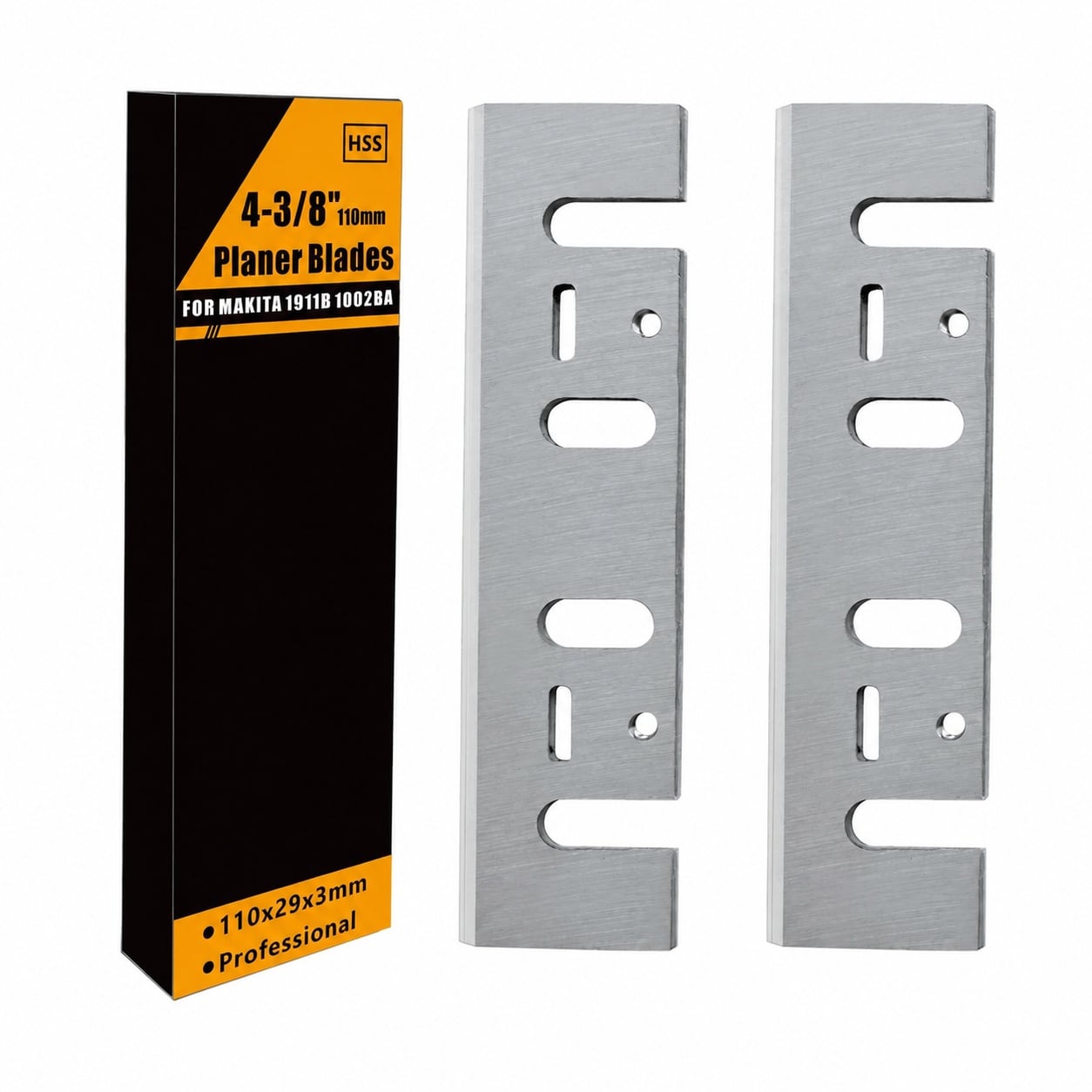 Etokfoks  High Speed Steel Planer Blades with Machined Locator Holes for Makita 1911B 1912B 1002BA 1003BA Set of 2