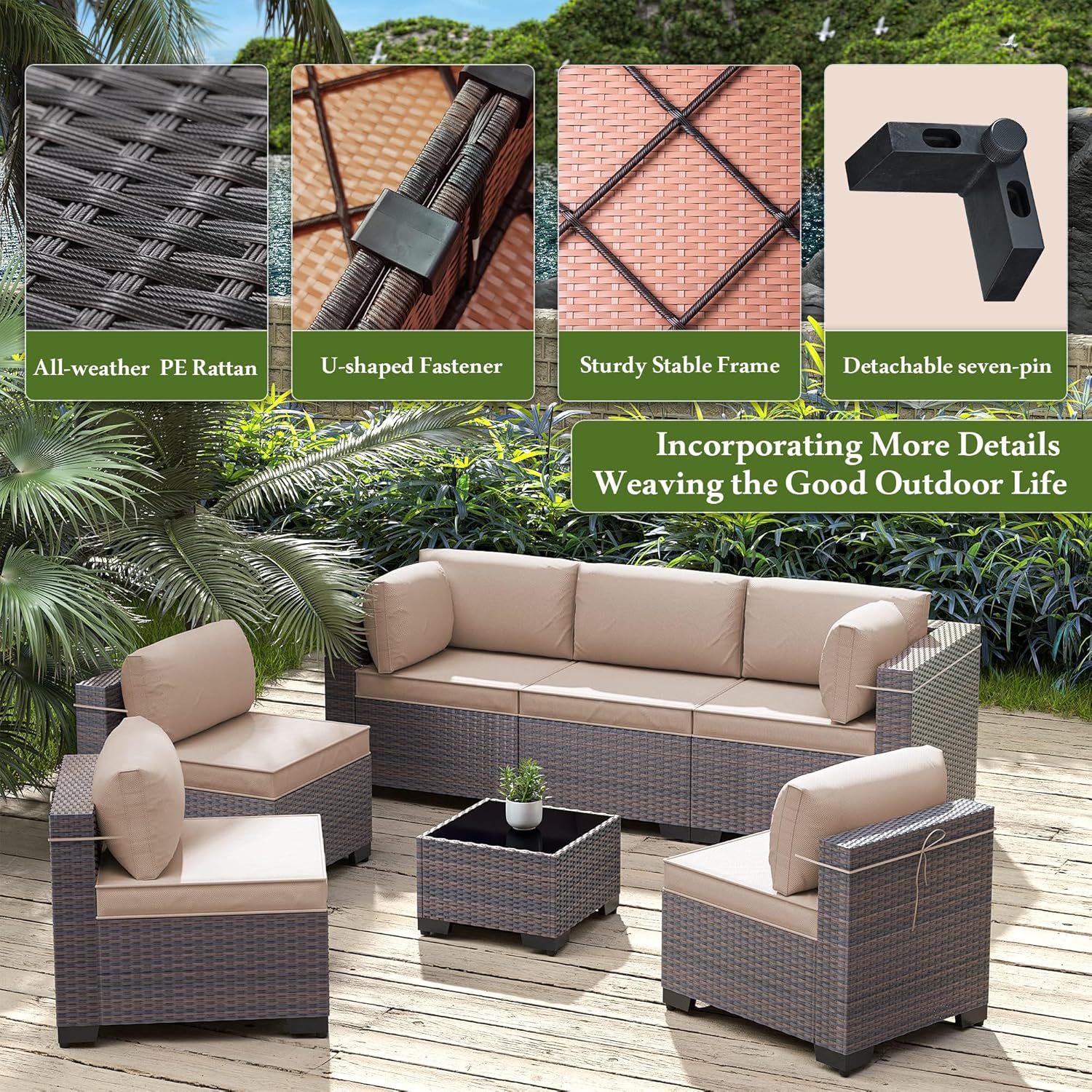 Haxvin HX-RA-7-SD Patio-Conversation-Sets - View #5