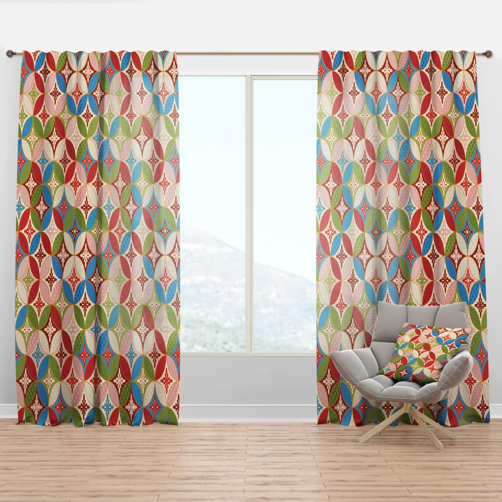 Designart CTN18826-52-84 84-Inches Green Abstract Room darkening Thermal lined Rod pocket Single curtain panel