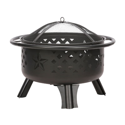 Black Steel Wood Burning Fire Pit, Crossfire Fire Pit With Cooking Grates
