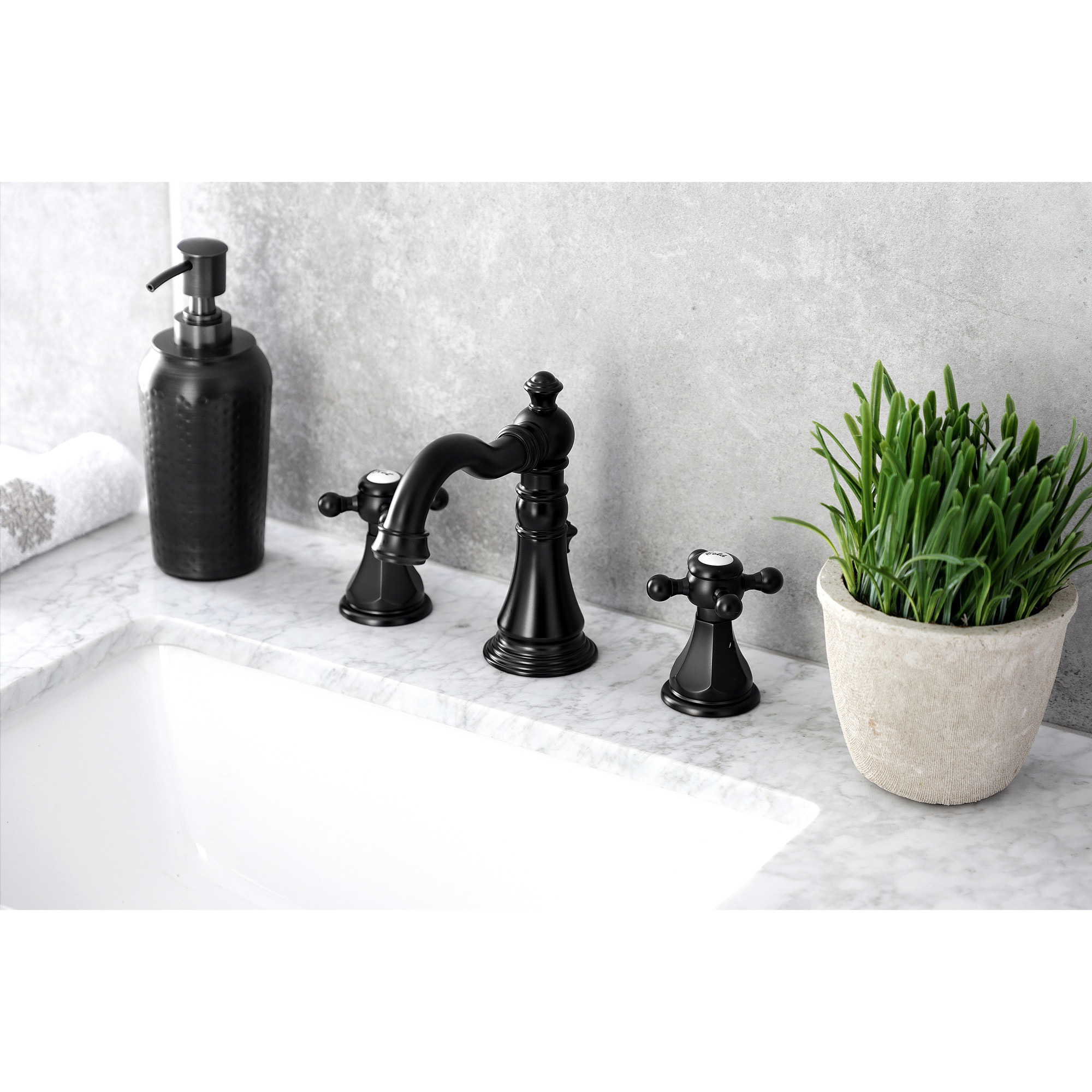 Kingston Brass Metropolitan Matte Black 2-handle with Drain Included in ...