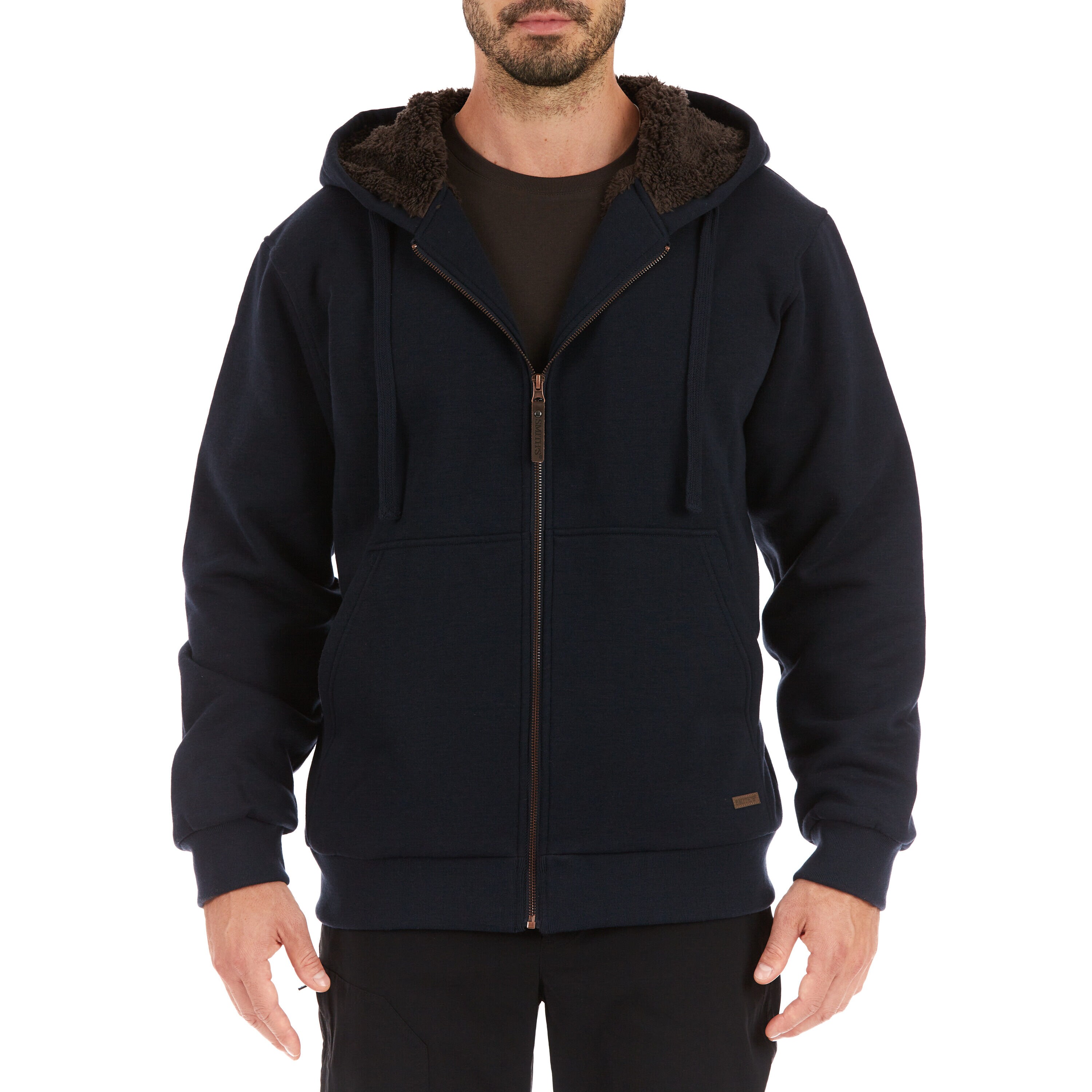 Smith's Workwear Men's Navy Textured Cotton Hooded Work Jacket (2X