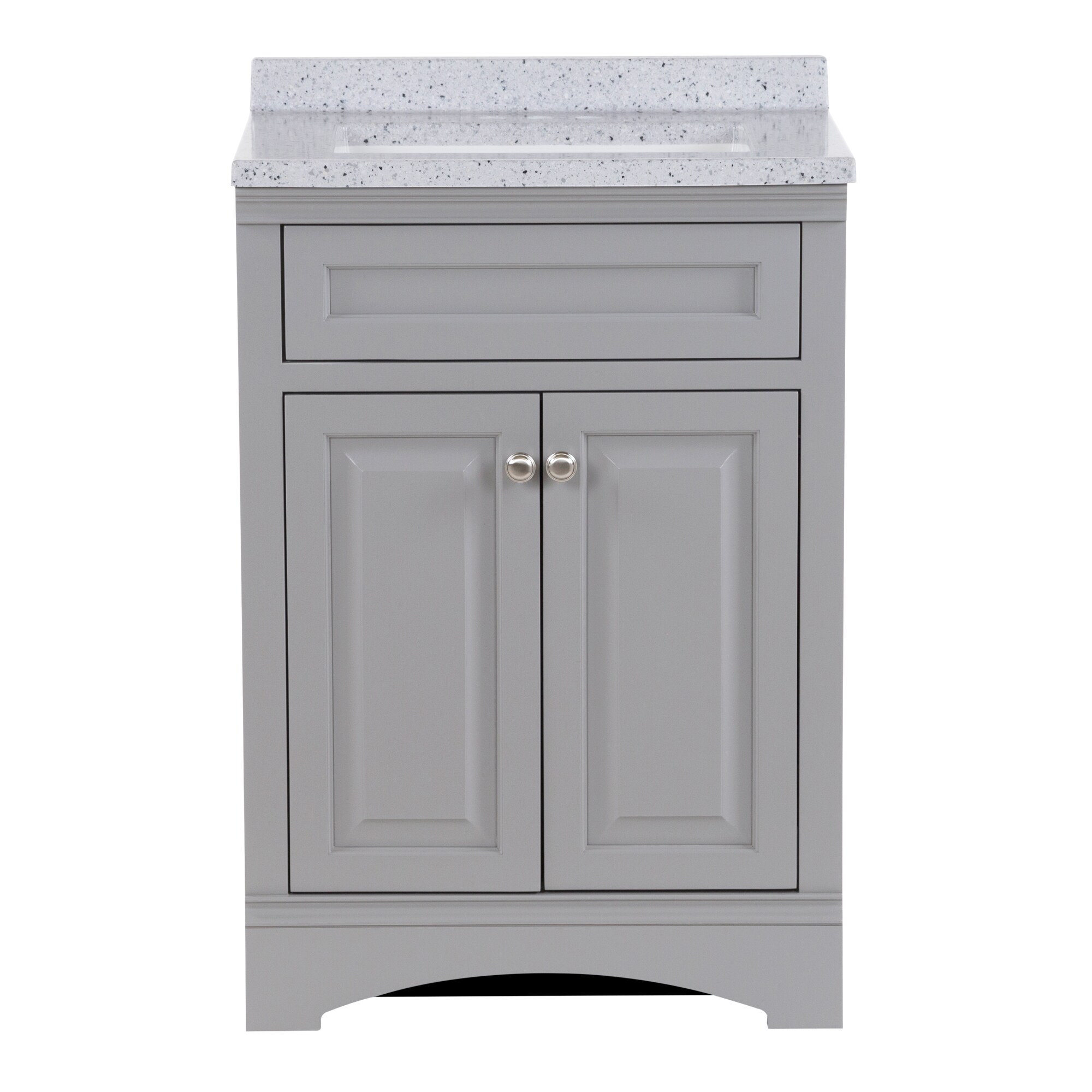 Stufurhome Clarkson Grey 24.25 Inch Corner Bathroom Vanity with