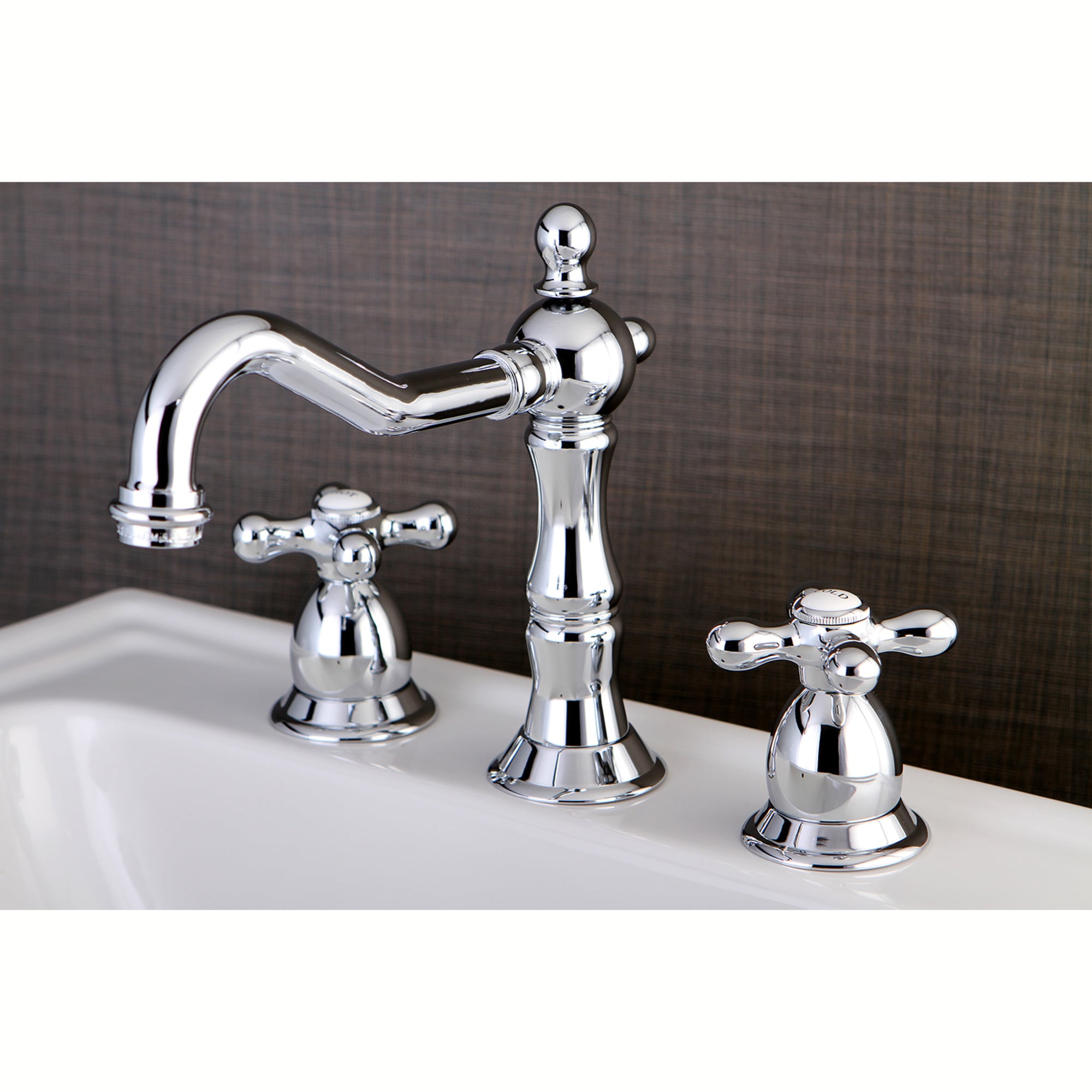 Elements of Design ES1971AX Chrome Widespread 2-handle Low-arc Residential Handle Bathroom Sink Faucet with Drain