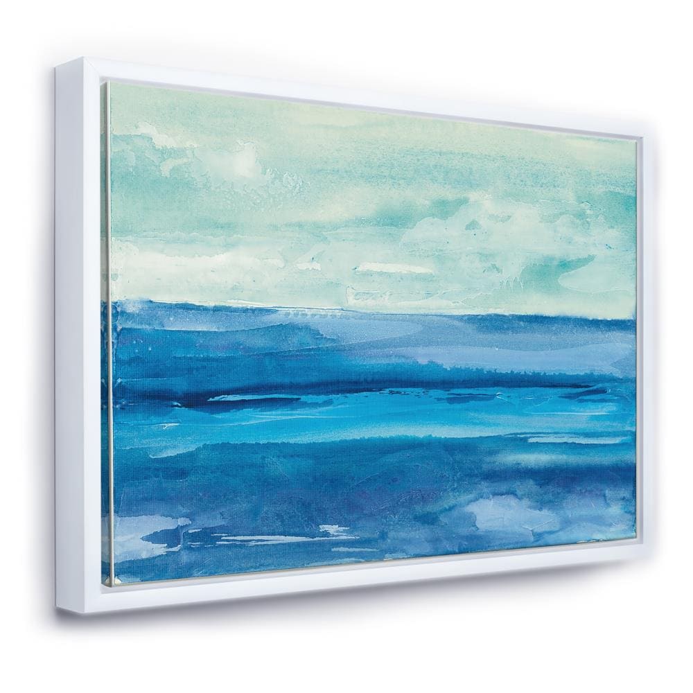 Designart FL30110-46-36-WH Wood Floater Frame 36-in H x 46-in W Coastal Print on Canvas