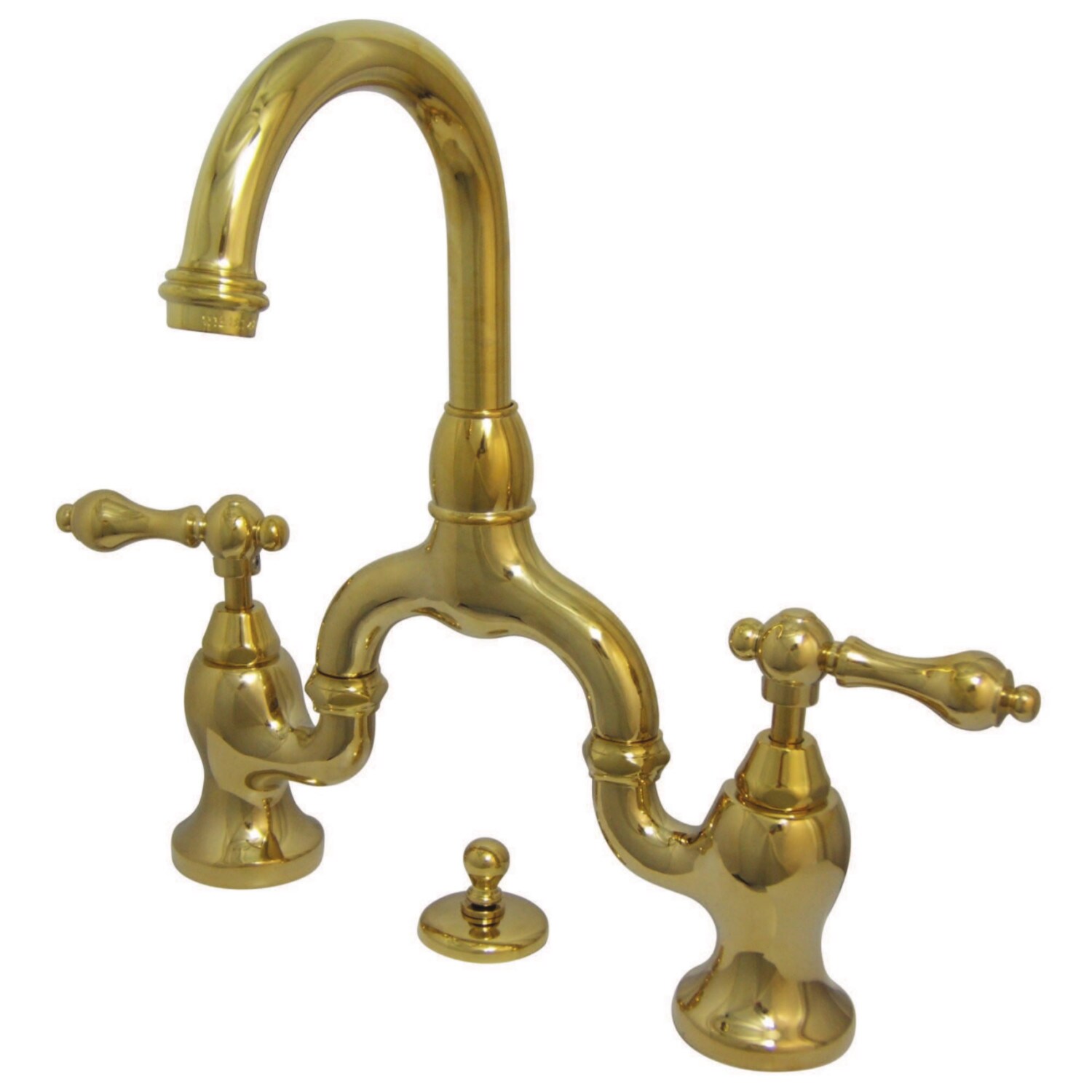 Kingston Brass English Country Polished Brass Widespread 2 Handle Bathroom Sink Faucet With 2827