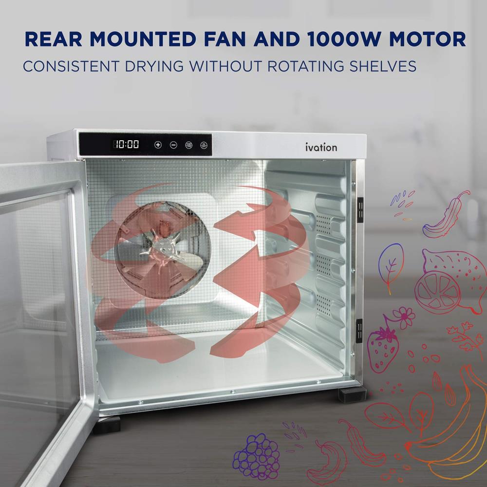 NutriChef Premium Food Dehydrator Machine - 1000 Watts 14 Shelf Stainless  Steel Dehydrator with Digital Timer and Temperature Control 