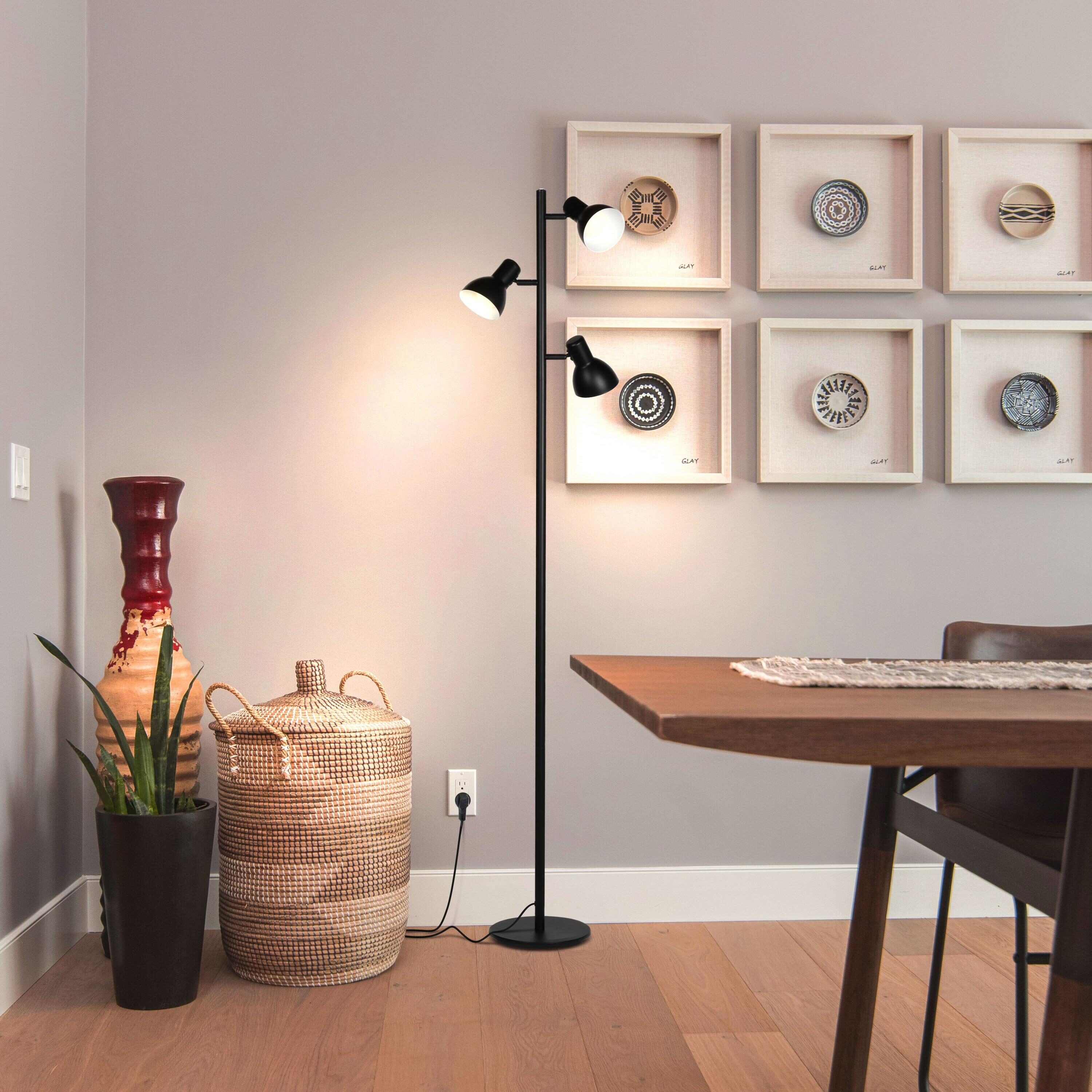 Brightech FL-ETHAN-BLK 65.5-in Classic Black Multi-head Floor Lamp with No shade Shade