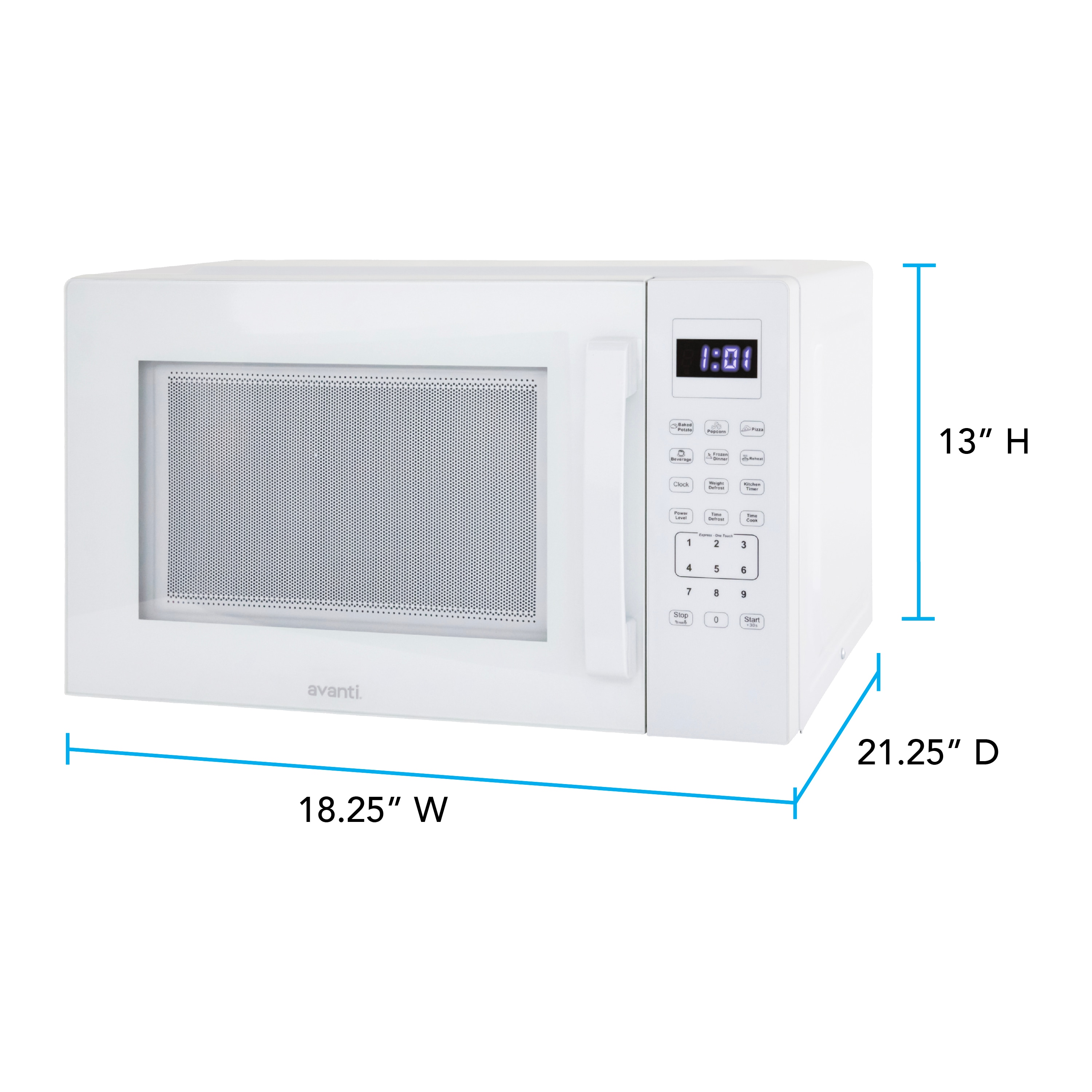Avanti 1.5 cu ft White Countertop Microwave with Timer