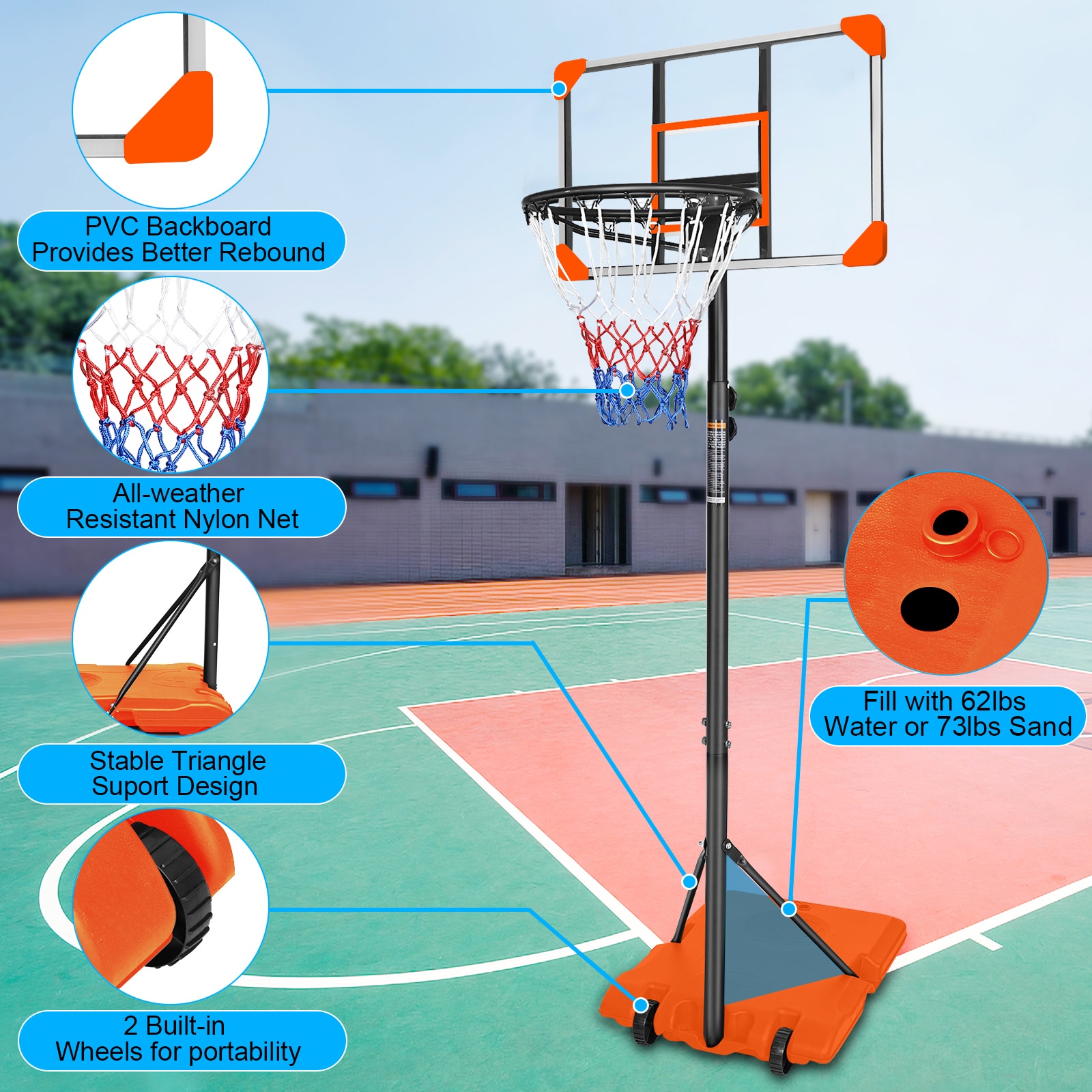 Kahomvis AOK-QPH2-174 Basketball-System - View #2