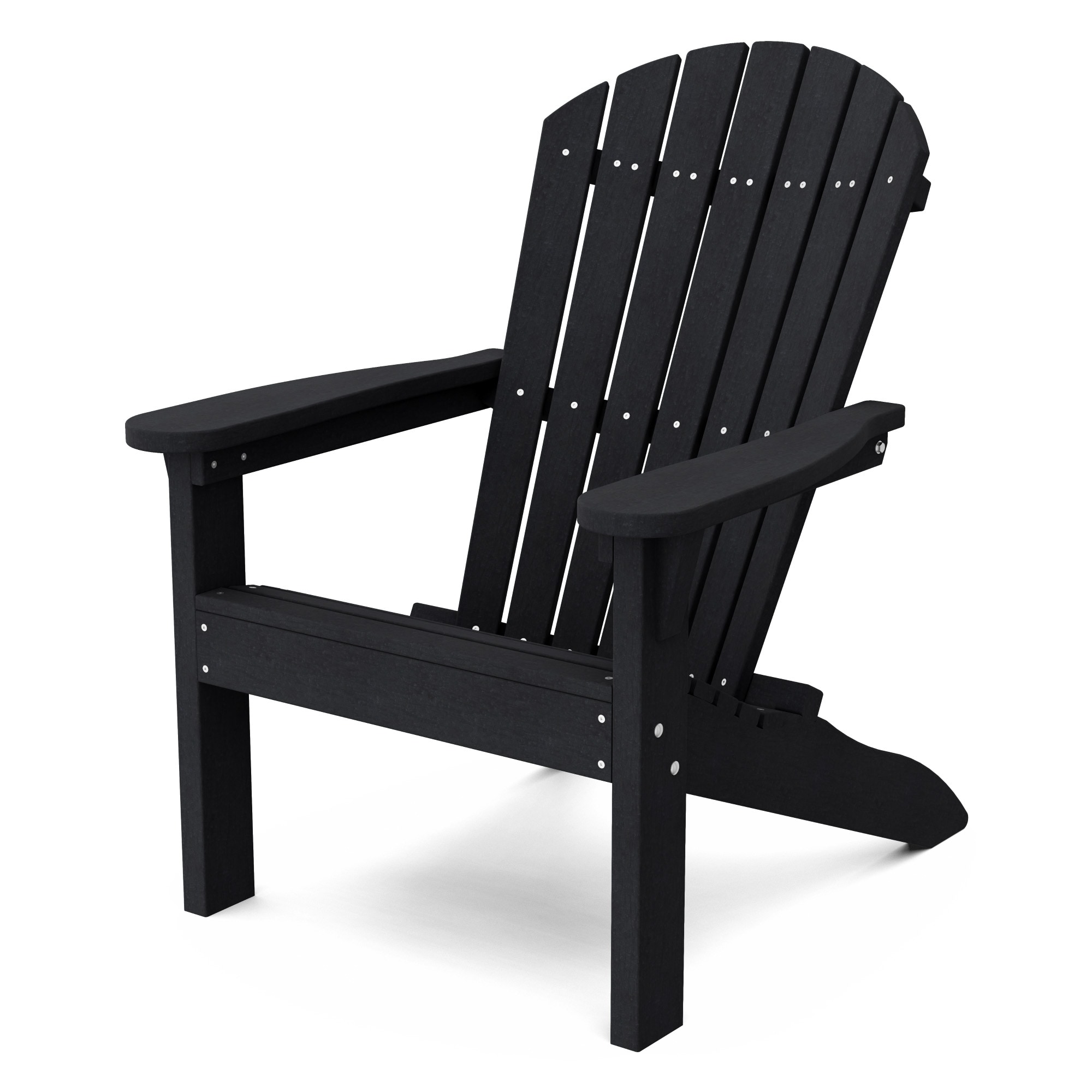Wildridge LCC-110-BK Heritage Sunset Black HDPE Frame Stationary Adirondack Chair with Slat Seat