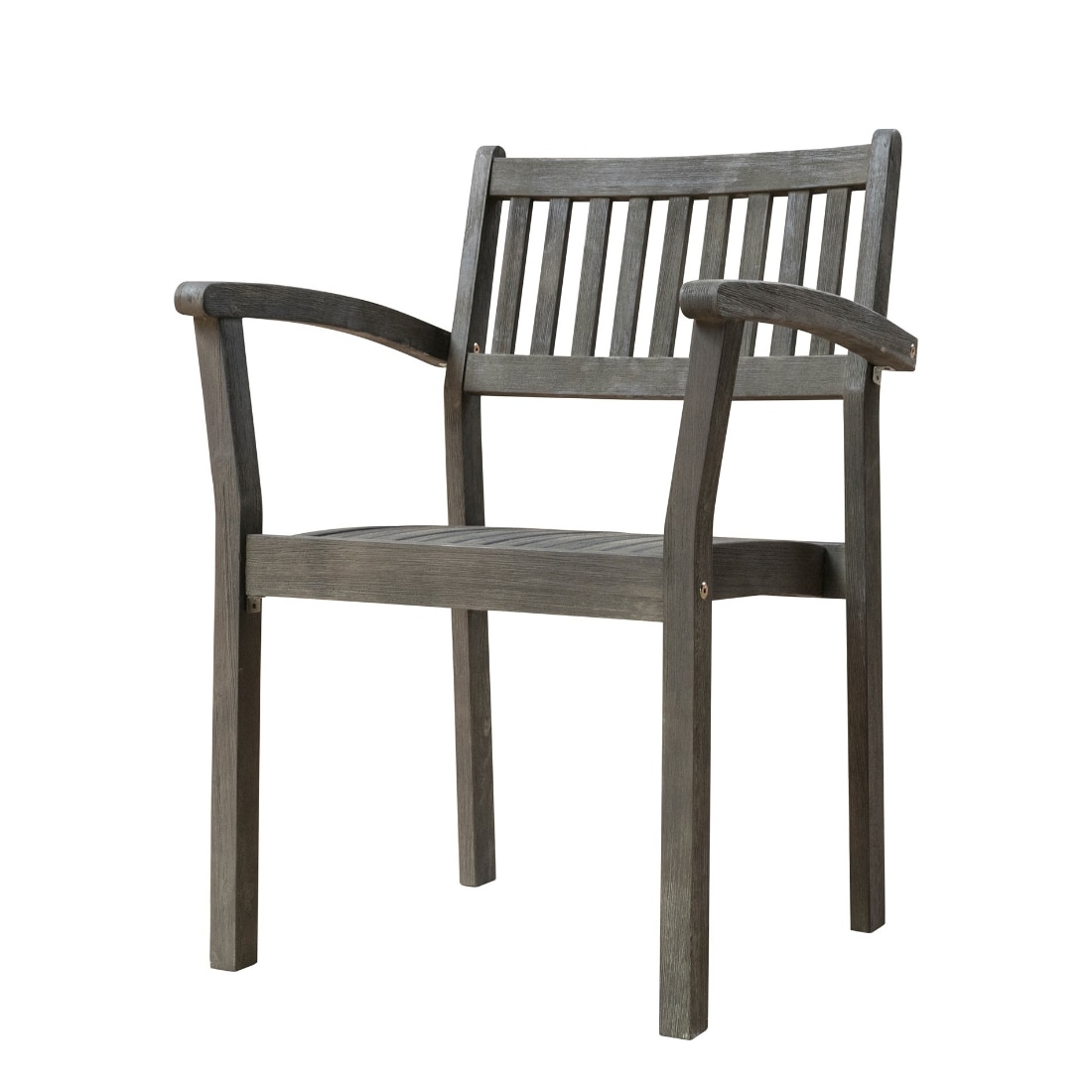 HomeRoots 4000390005 Set of 2 Gray Wood Frame Stationary Balcony Chair with Solid Seat