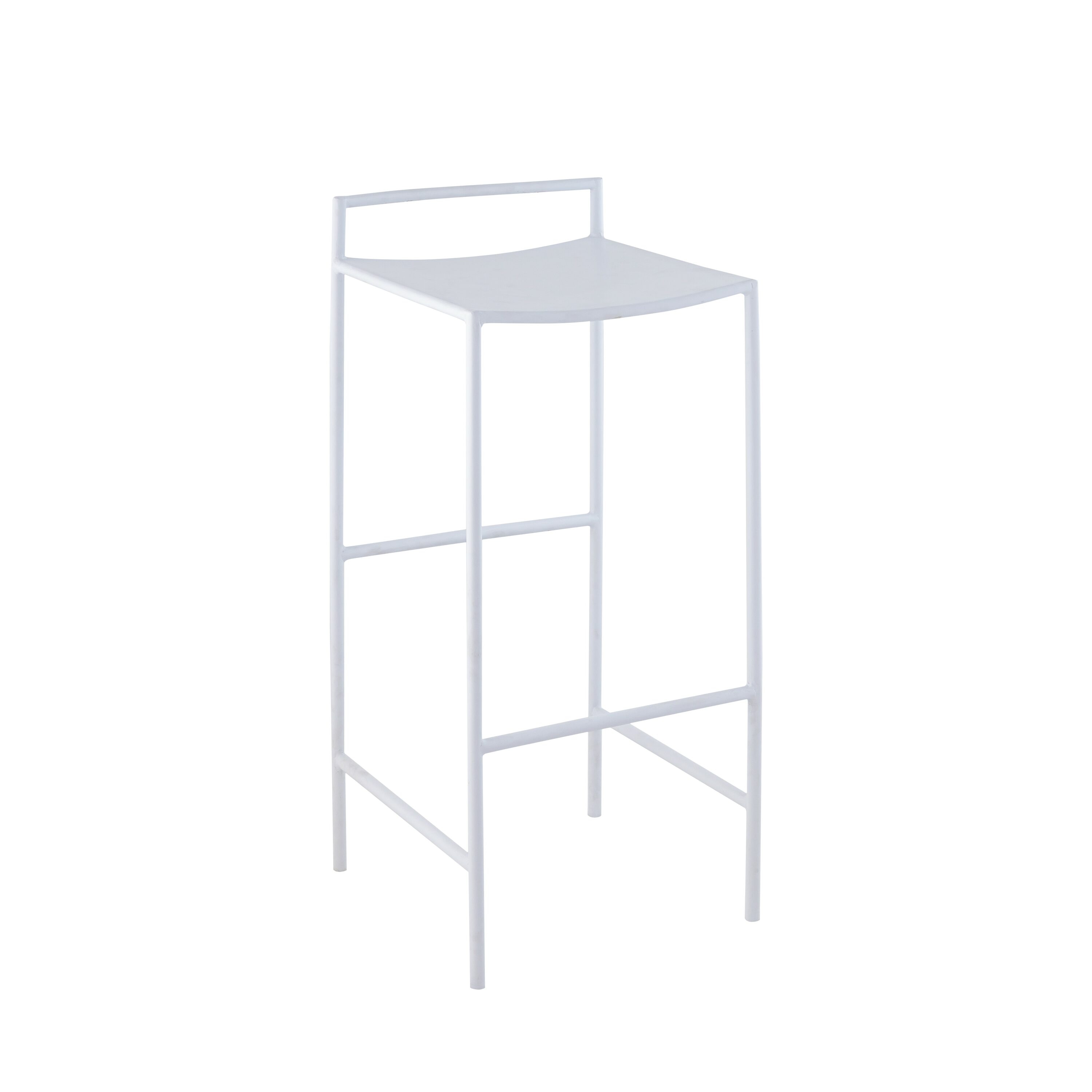 JONATHAN  Y BSL1004B Svelte Coastal Contemporary Iron Saddle White 29.5-Inches H Bar height Square seat Metal Bar Stool and Back