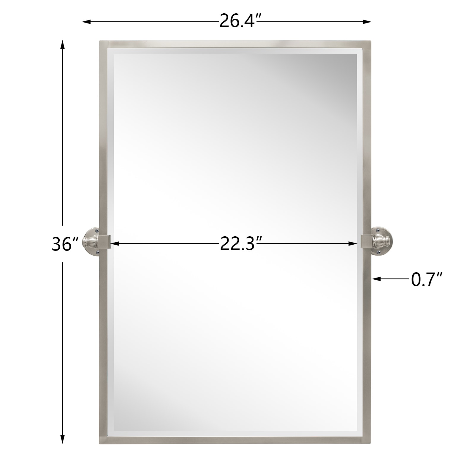 TEHOME Blakley 24-in X 36-in Tilting Bathroom Vanity Mirror (Brushed ...