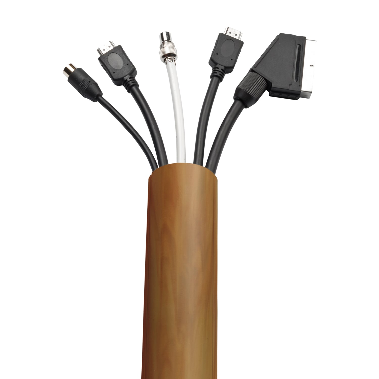 D-LINE US/1D5025O/EH D-Line TV Cord Cover Wood Grain-Effect, 39 One-Piece  Half Round Cable Raceway, Wall Cable Concealer, TV Wire Hider, Decorative