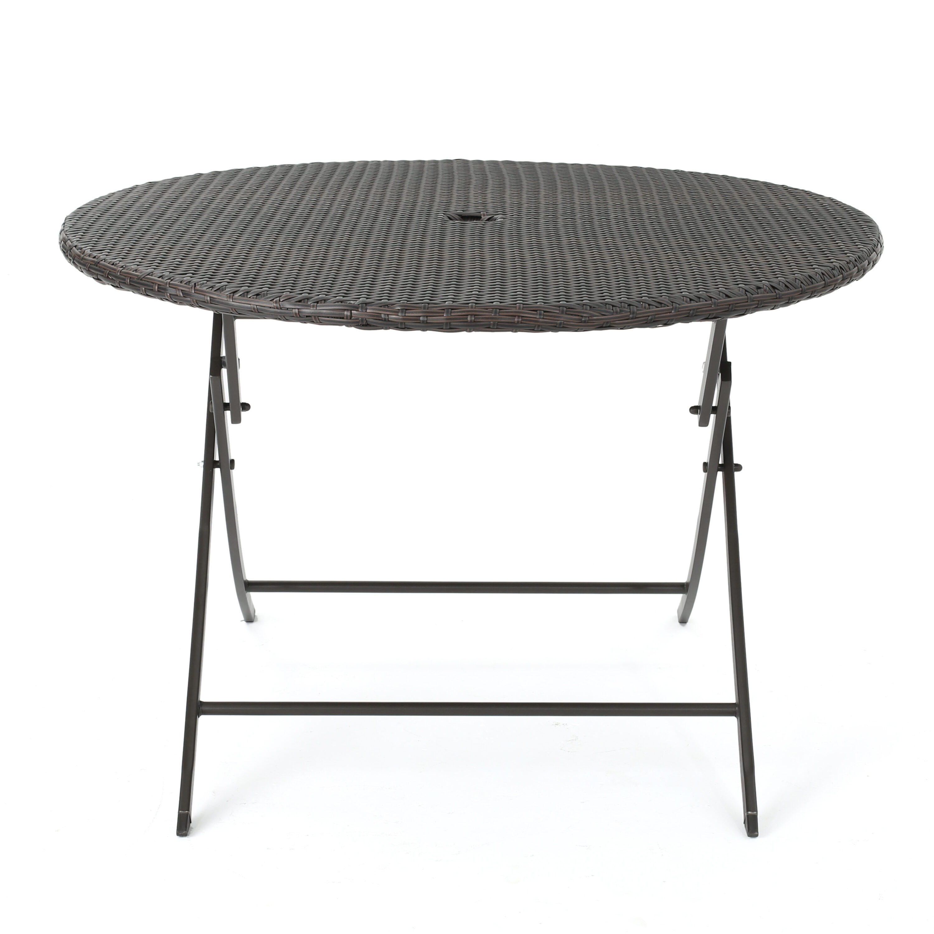 Riad Outdoor Multibrown Wicker Circular Foldable Dining Table | - Best Selling Home Decor 302000