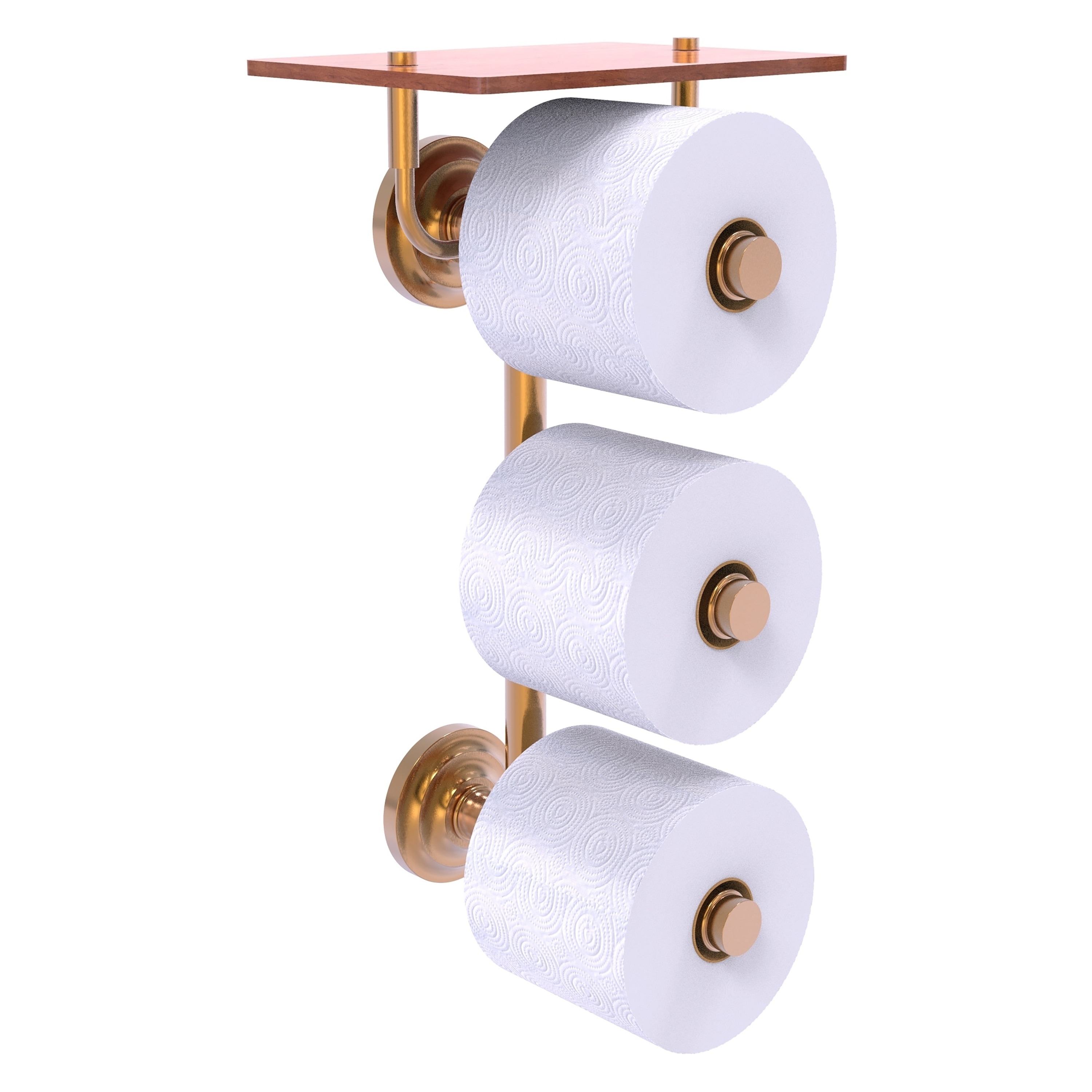 Allied Brass QN-35-3VS-IRW-BBR Que New Brushed Bronze Wall mount Double post Toilet Paper Holder 3 -Rolls with Storage