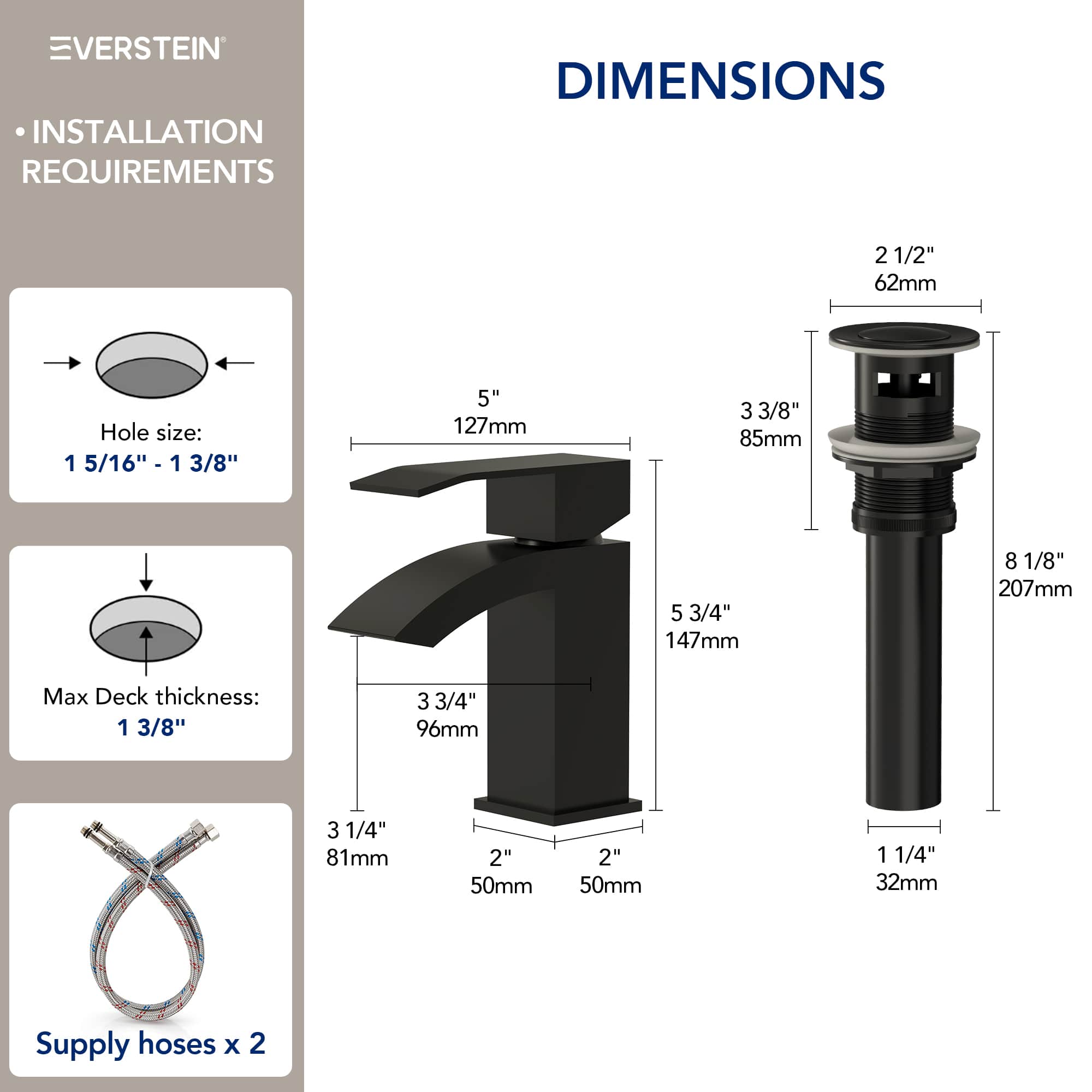 EVERSTEIN SFS-1182-BK Lavatory-Faucets - View #11