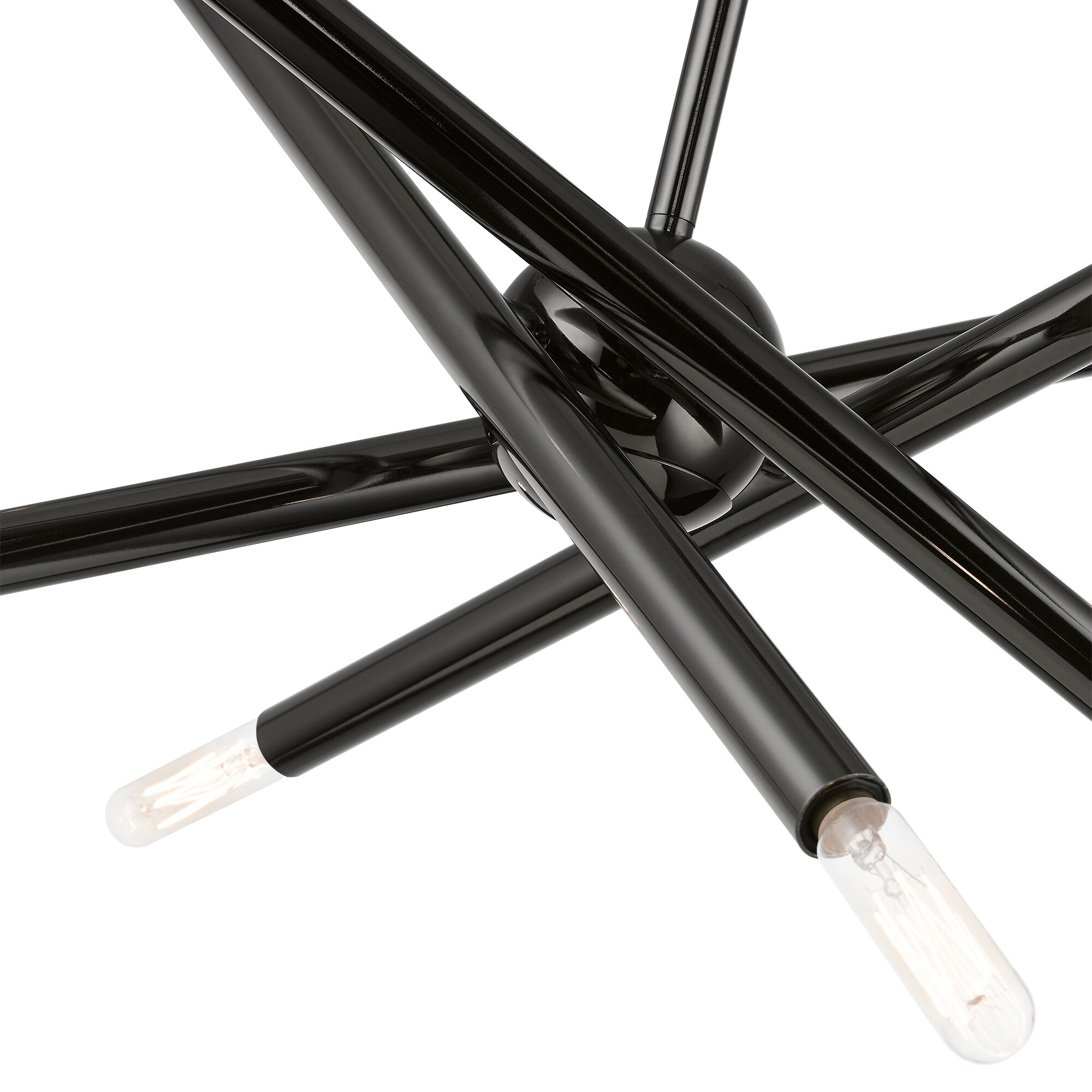 Soho Organic Asymmetrical 8-Light Black Chrome Chandelier