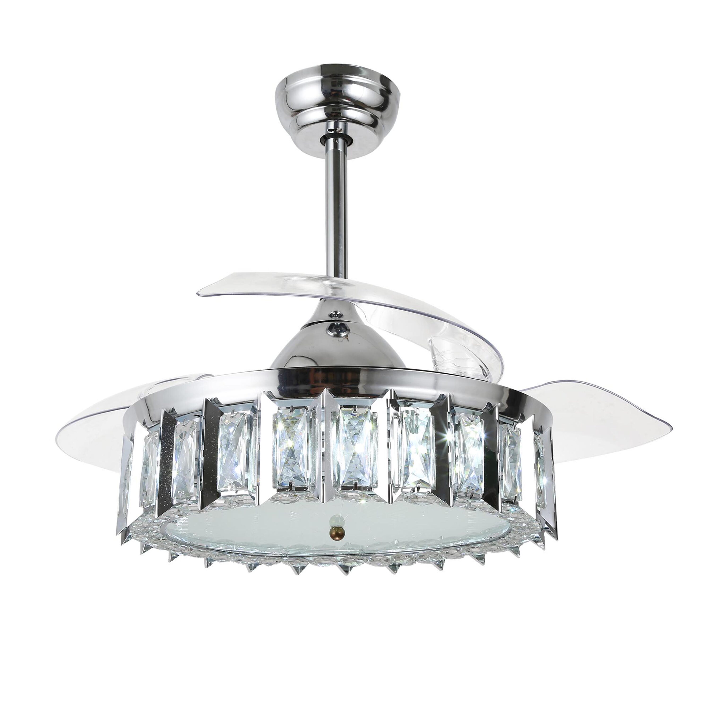 Oaks Decor Voitto 36-in Chrome With Clear Blades Color-changing 