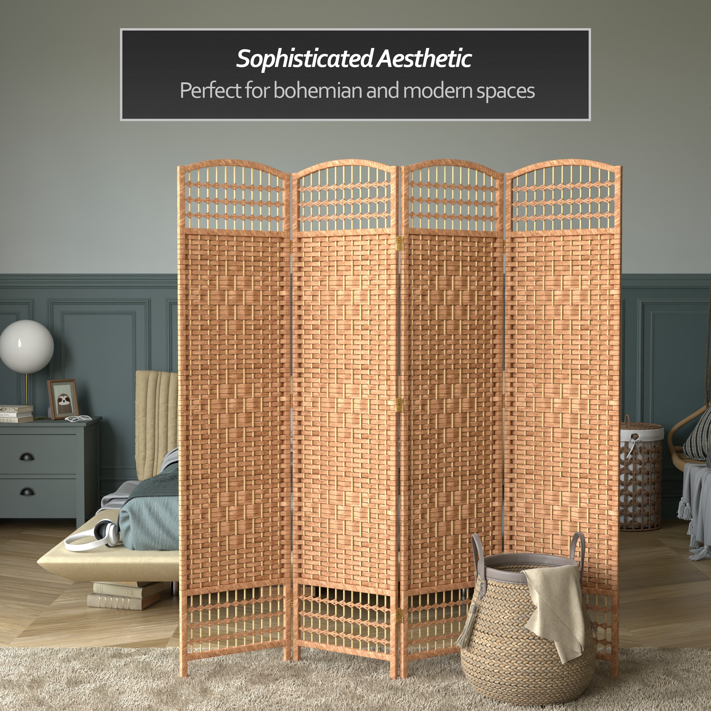 Red Lantern FB-DMND-NAT-4P Indoor-Privacy-Screens - View #6